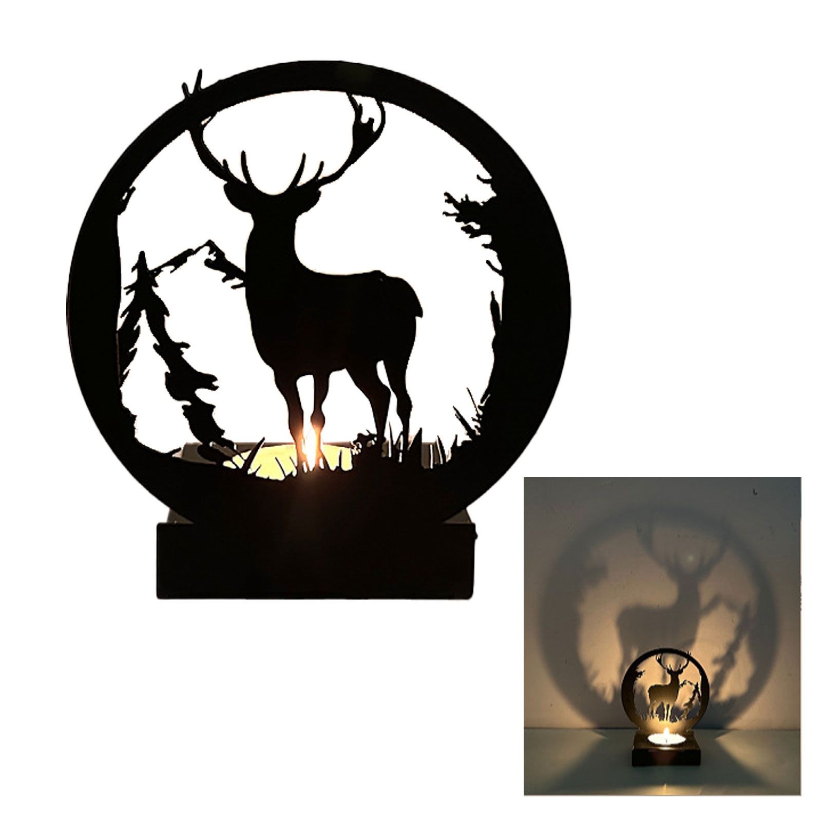 Deer Candle Holder Black European Style Tealight Holder Wall Decoration for Wedding Party - Image 2