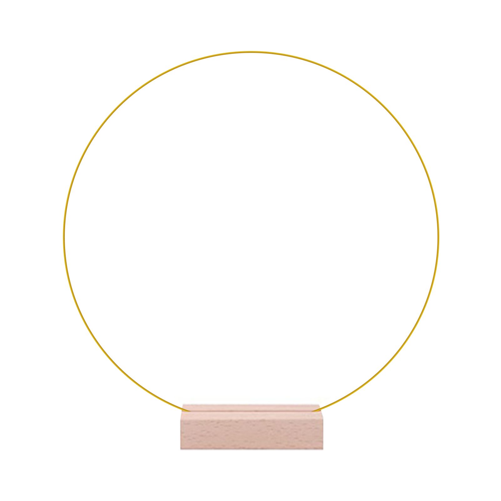 12in Metal Wreath Frame Floral Hoop Centerpiece with Wooden Stand DIY Wedding Floral Decoration Props - Image 4