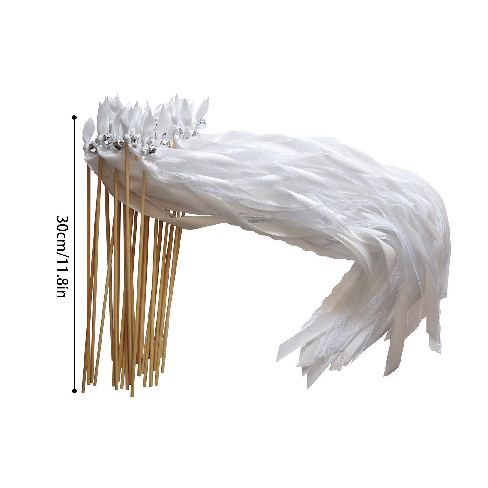 Lace Ribbon Fairy Wand Streamer Stick with Bell Ribbon Magic Wand Decoration for Lawn Wedding Festival Party - Image 6