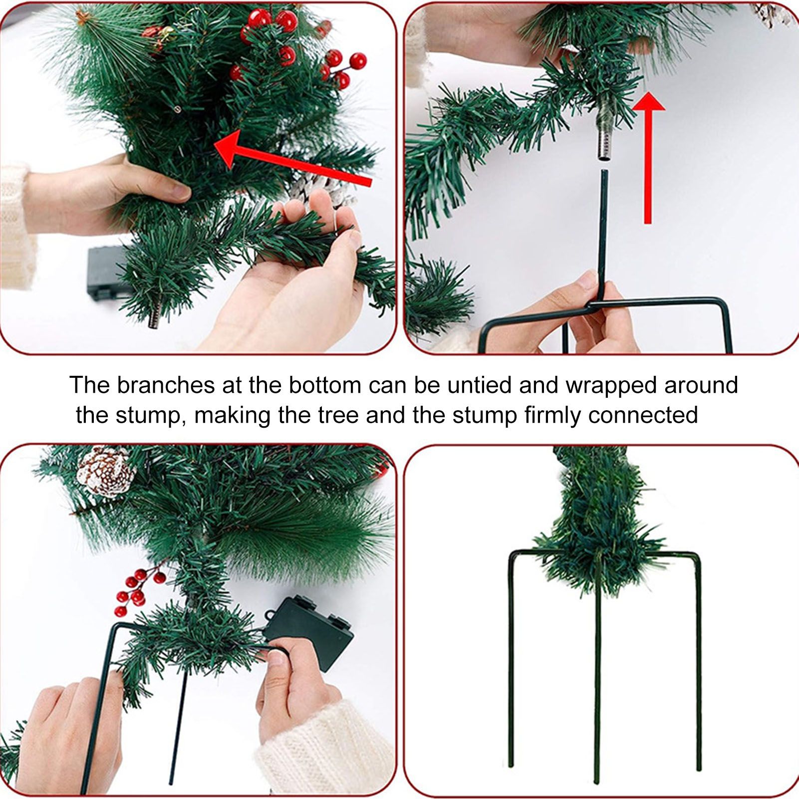 Solar Christmas Tree Garden Stake Lights Outdoor Christmas Tree Lighted Yard Decorations - Image 5