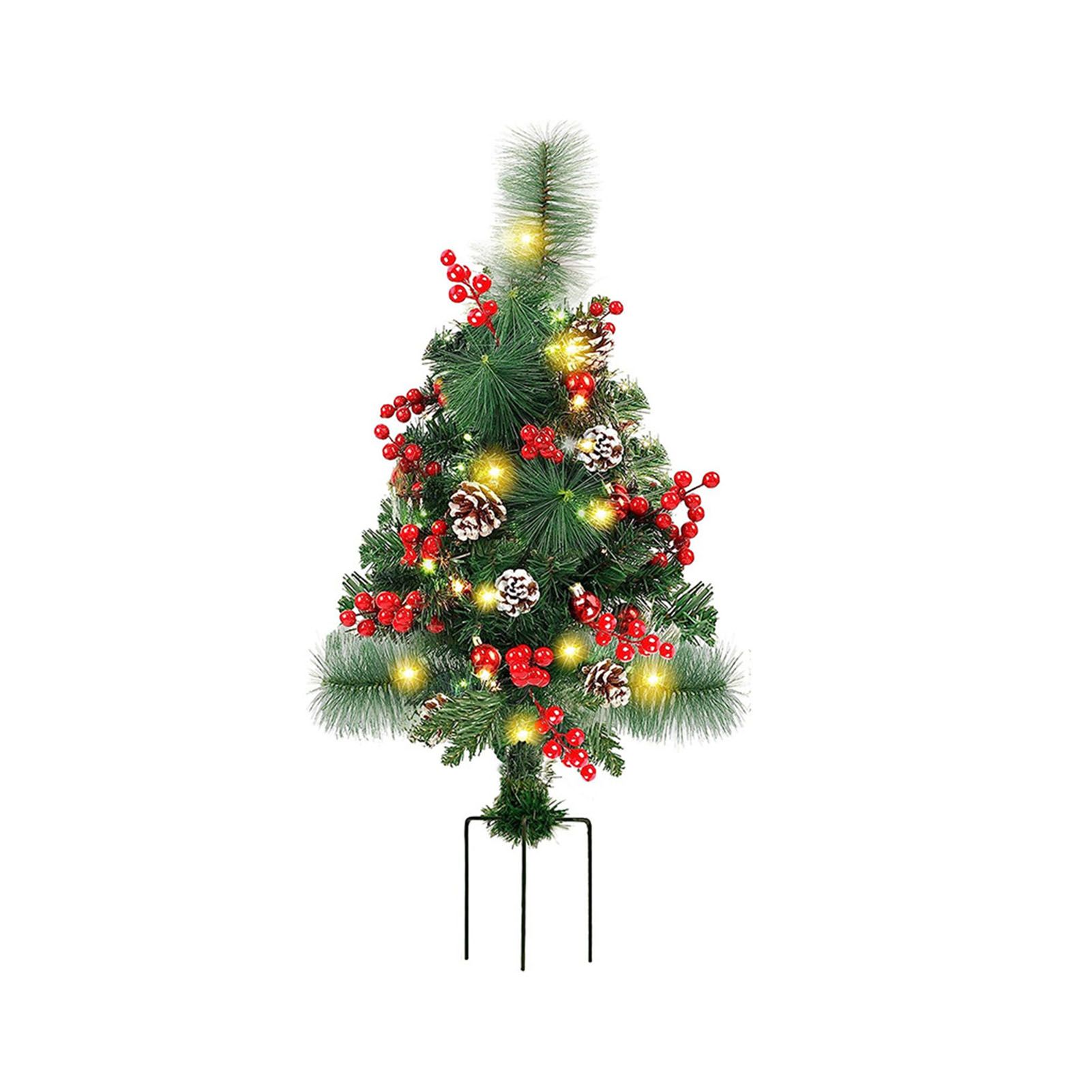Solar Christmas Tree Garden Stake Lights Outdoor Christmas Tree Lighted Yard Decorations - Image 1