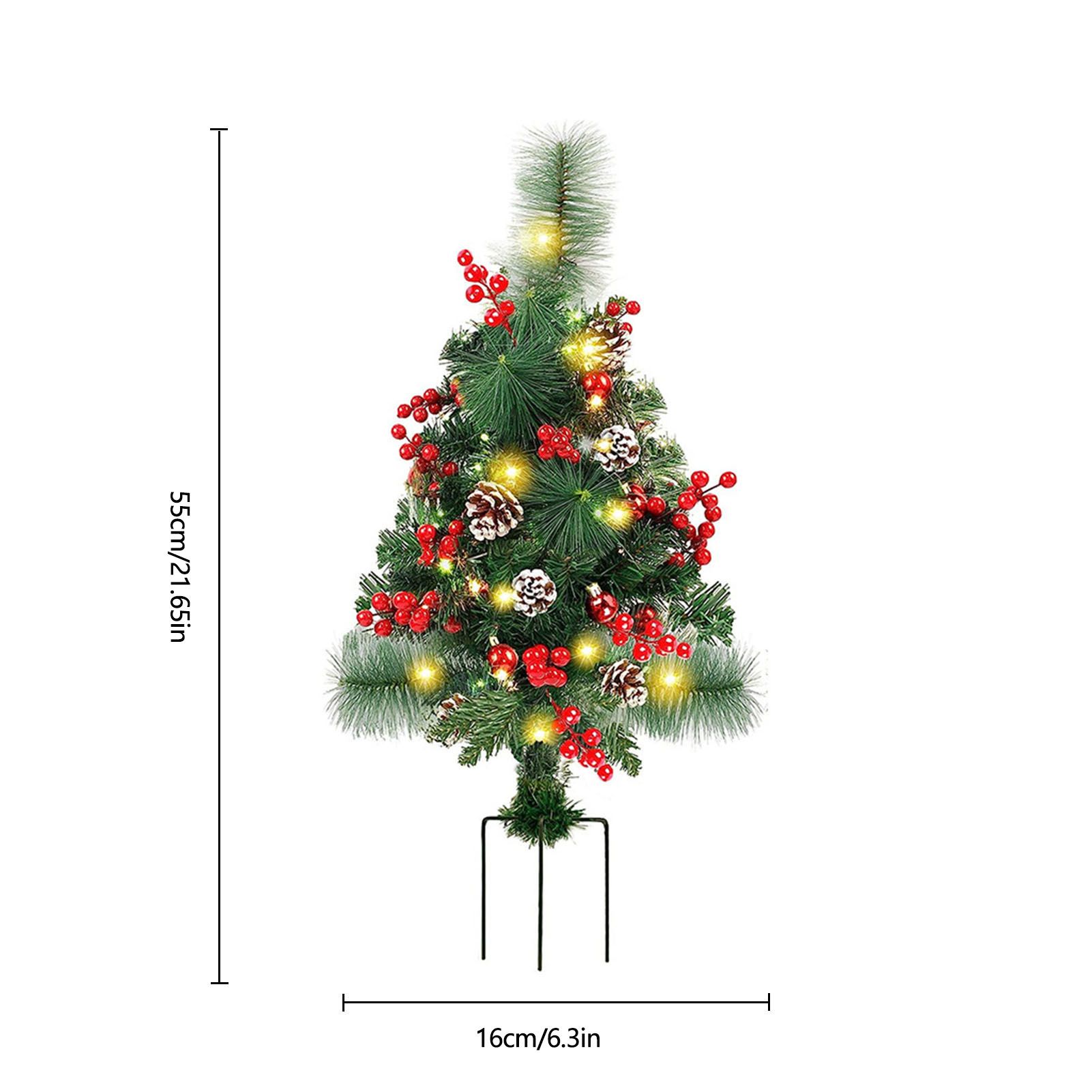 Solar Christmas Tree Garden Stake Lights Outdoor Christmas Tree Lighted Yard Decorations - Image 5