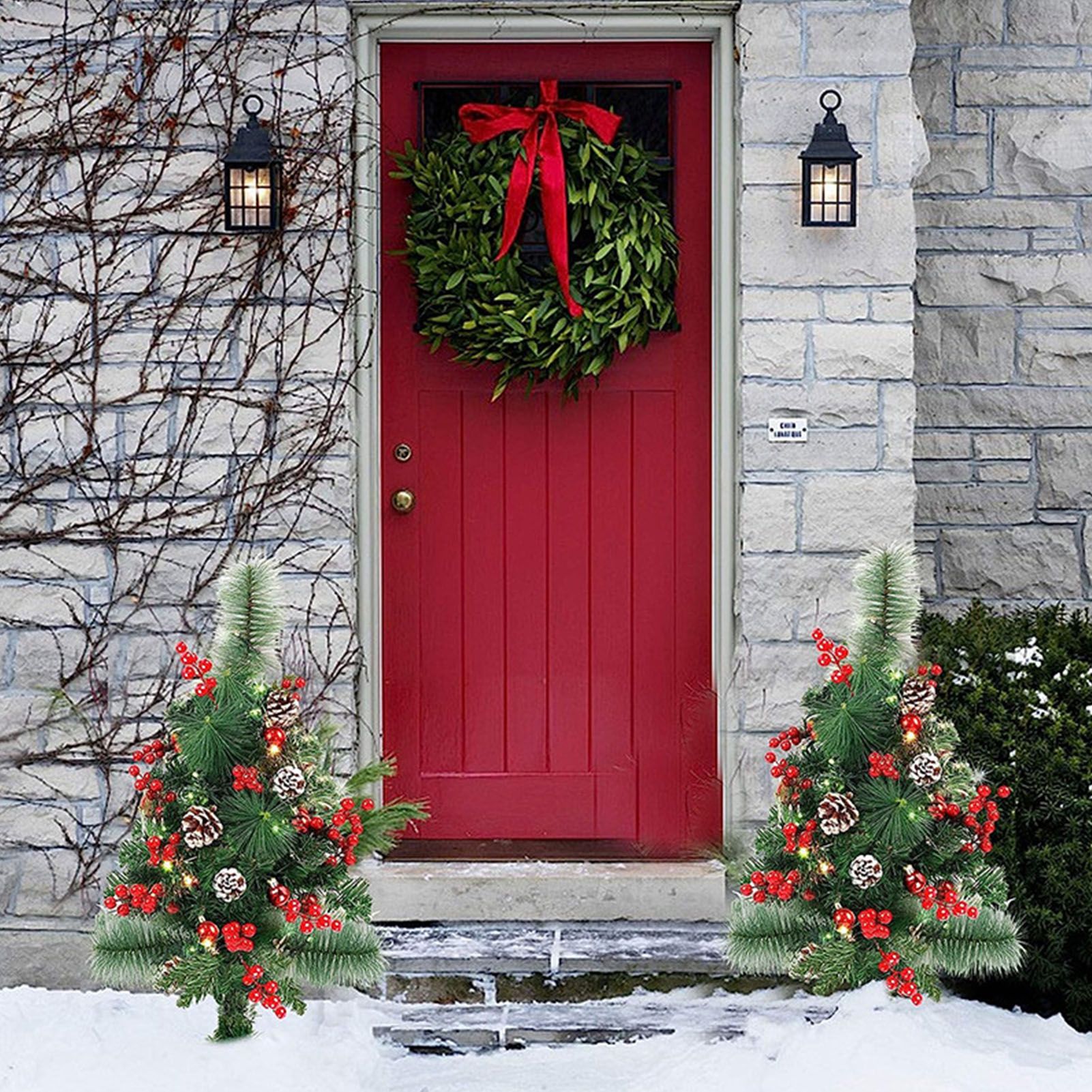 Solar Christmas Tree Garden Stake Lights Outdoor Christmas Tree Lighted Yard Decorations - Image 8