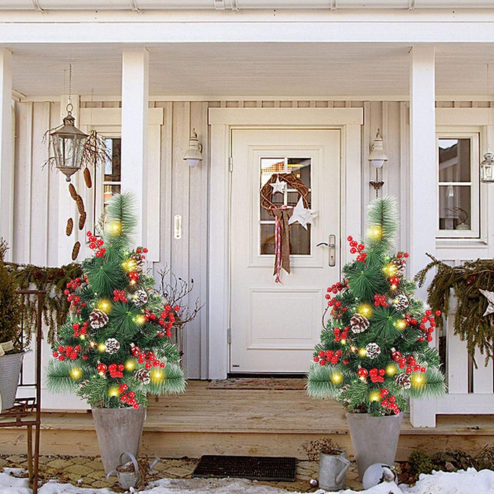 Solar Christmas Tree Garden Stake Lights Outdoor Christmas Tree Lighted Yard Decorations - Image 7