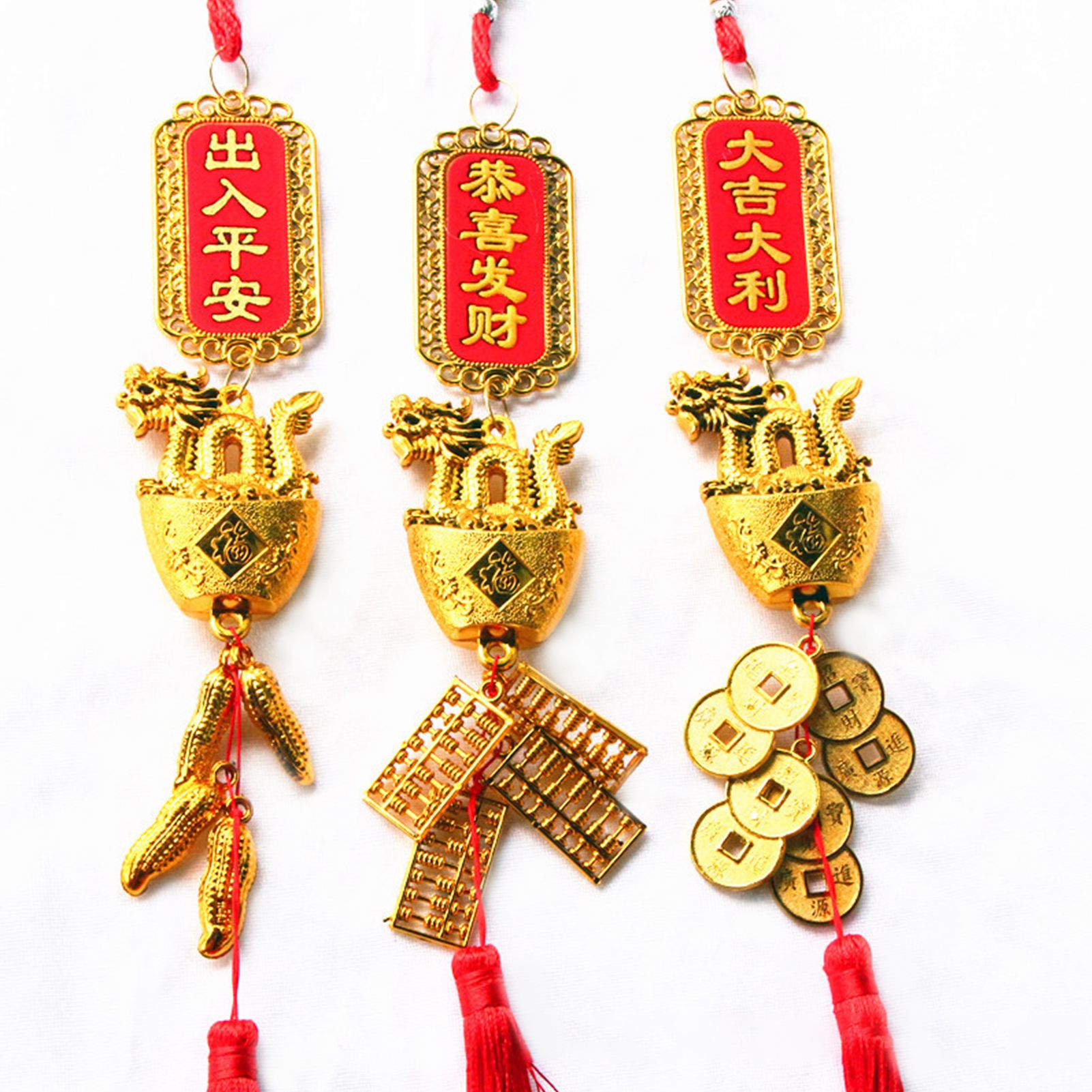 Hanging Plated Pendant Decoration Dragon Charm Year of The Dragon Hanging Ornament for Car Home Office - Image 2