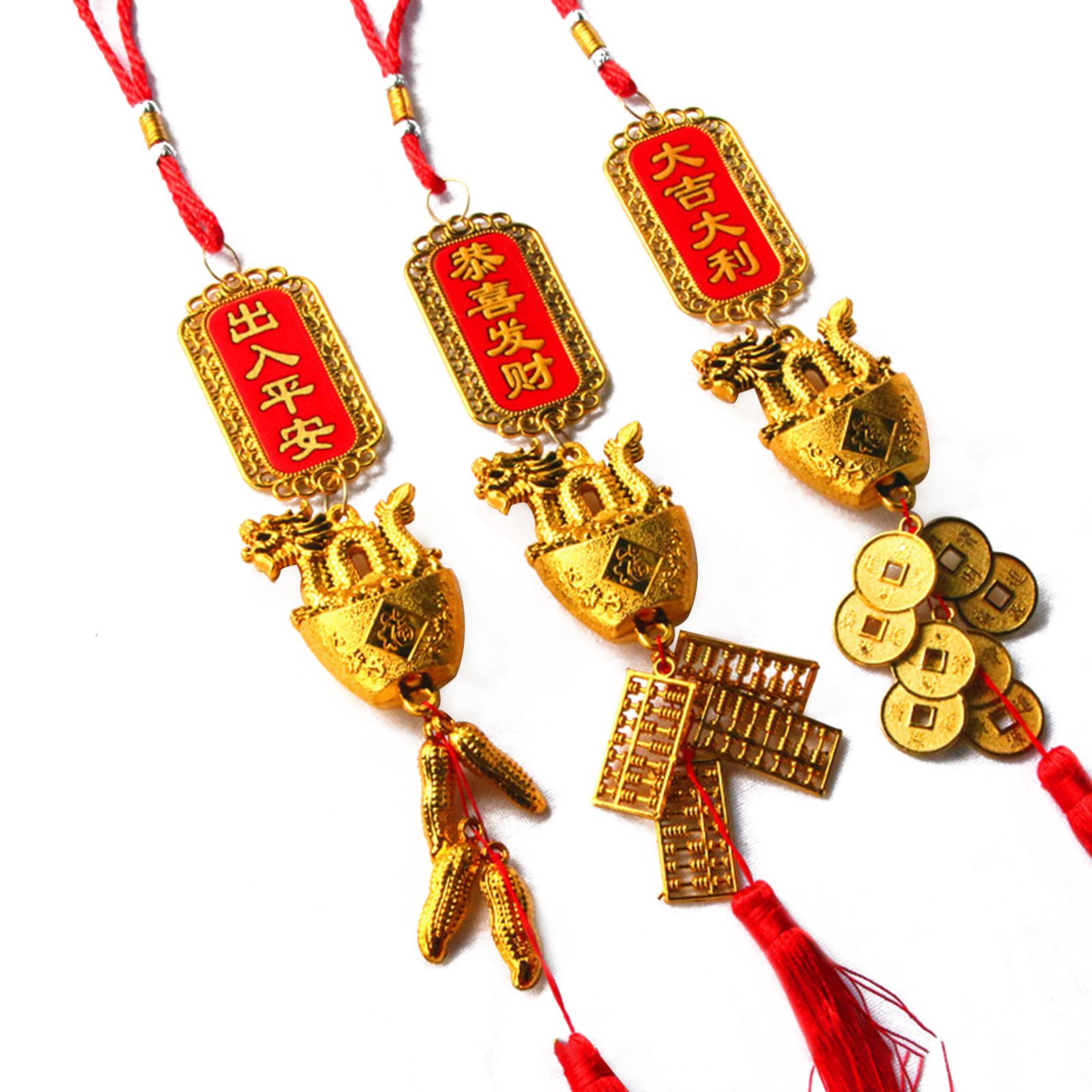 Hanging Plated Pendant Decoration Dragon Charm Year of The Dragon Hanging Ornament for Car Home Office - Image 3
