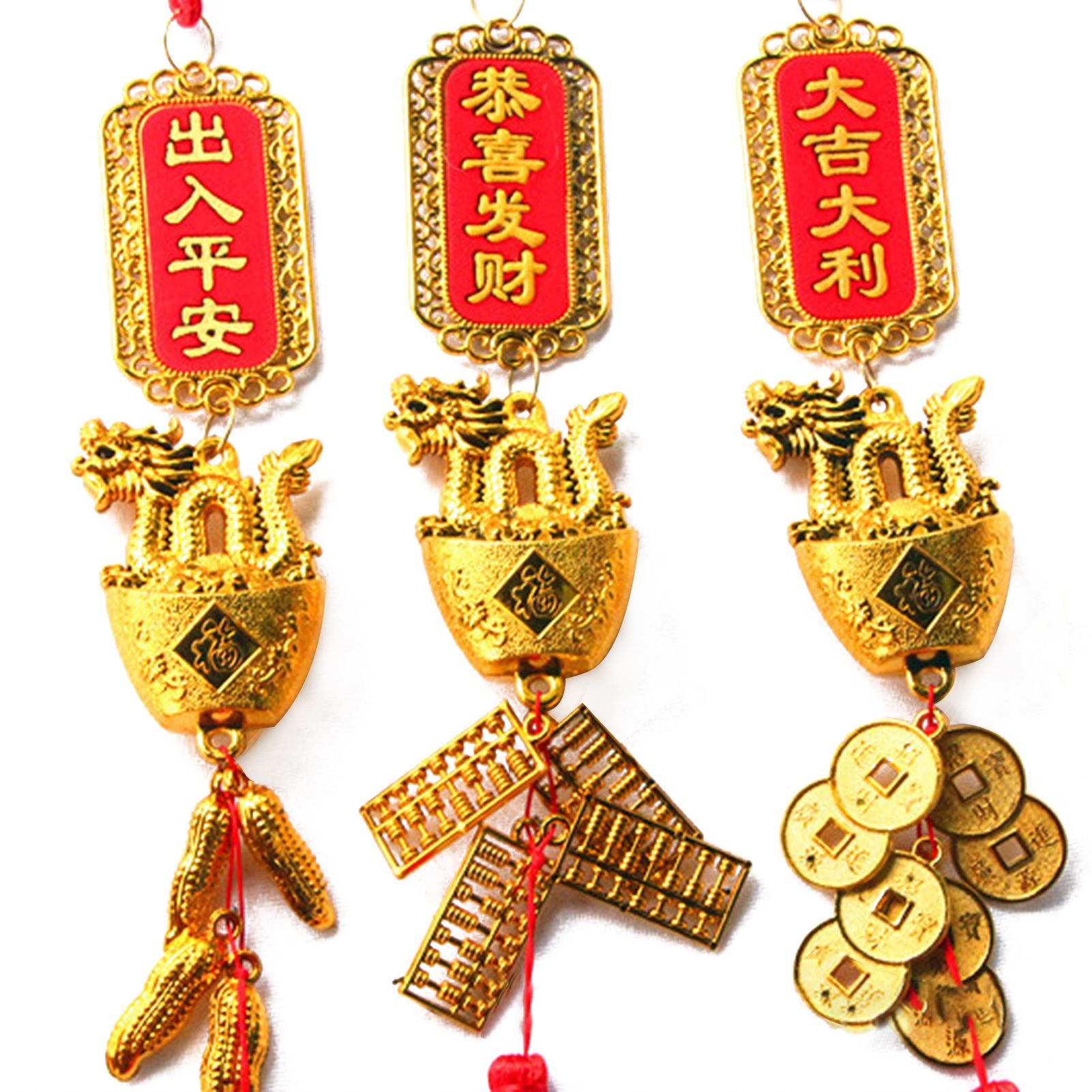 Hanging Plated Pendant Decoration Dragon Charm Year of The Dragon Hanging Ornament for Car Home Office - Image 5