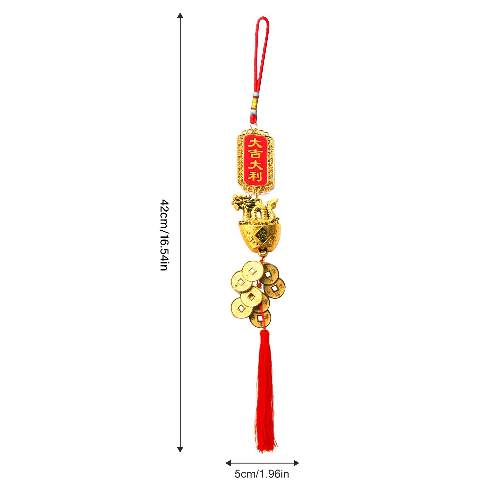 Hanging Plated Pendant Decoration Dragon Charm Year of The Dragon Hanging Ornament for Car Home Office - Image 6