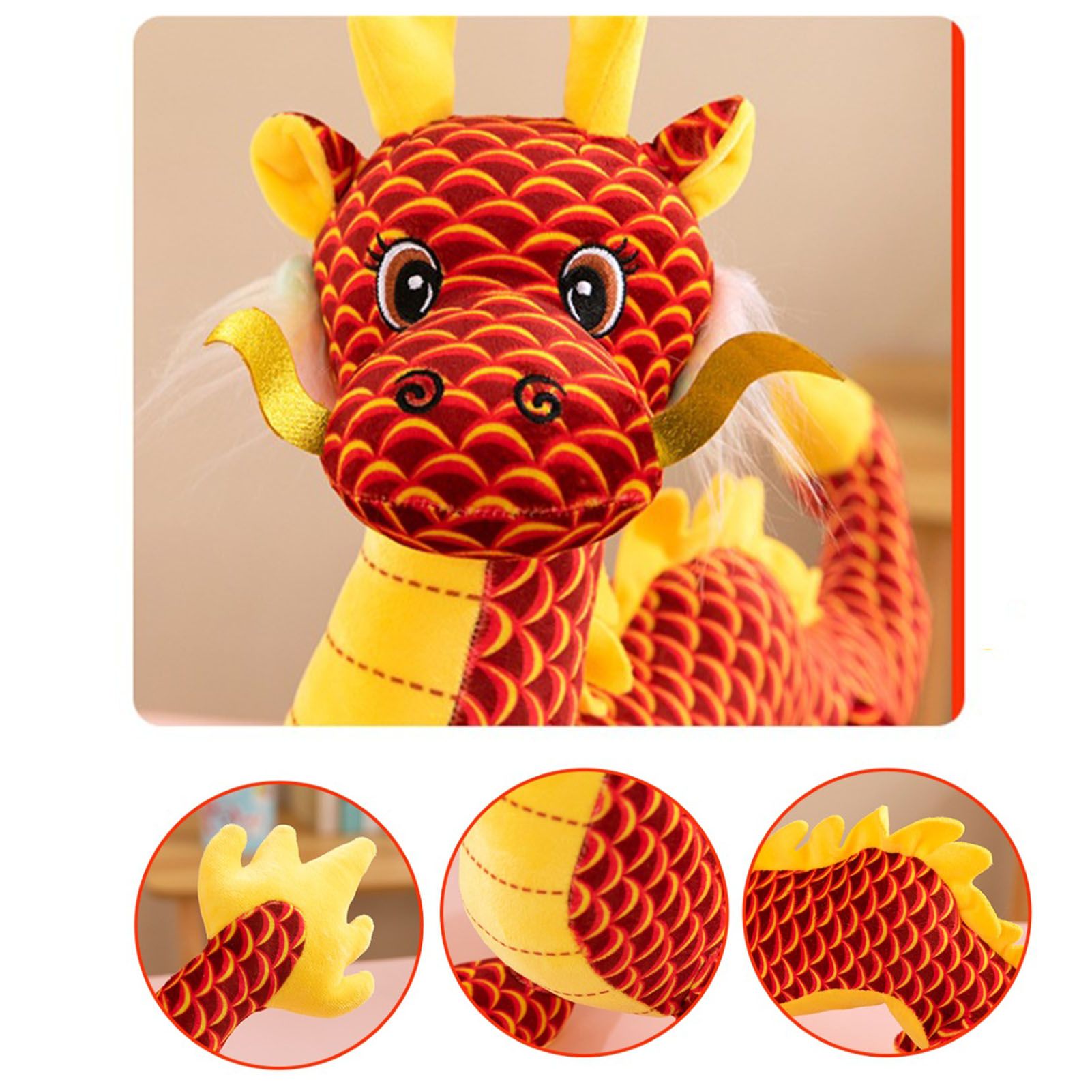New Year Dragon Mascot Simulation Dragon Doll Zodiac Dragon Plush Toy - Image 2