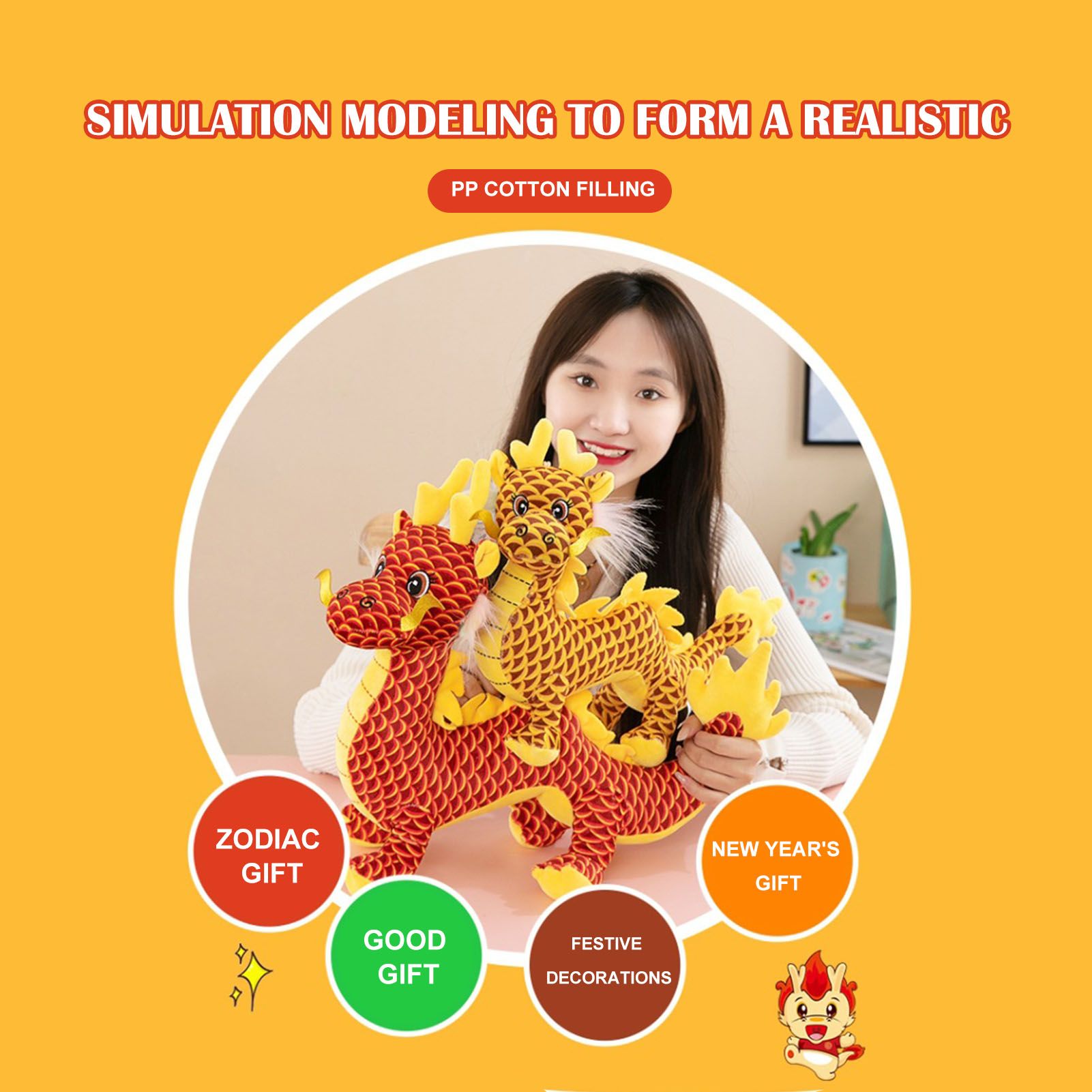 New Year Dragon Mascot Simulation Dragon Doll Zodiac Dragon Plush Toy - Image 8