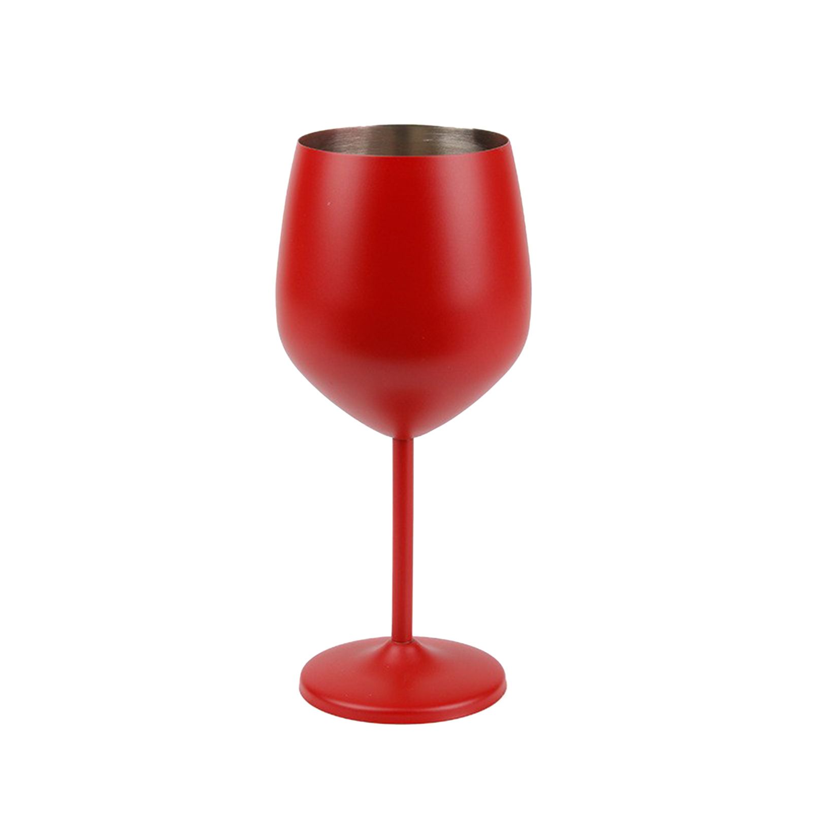1 PCS 18oz Stainless Steel Matte Wine Glasses Red - Image 1