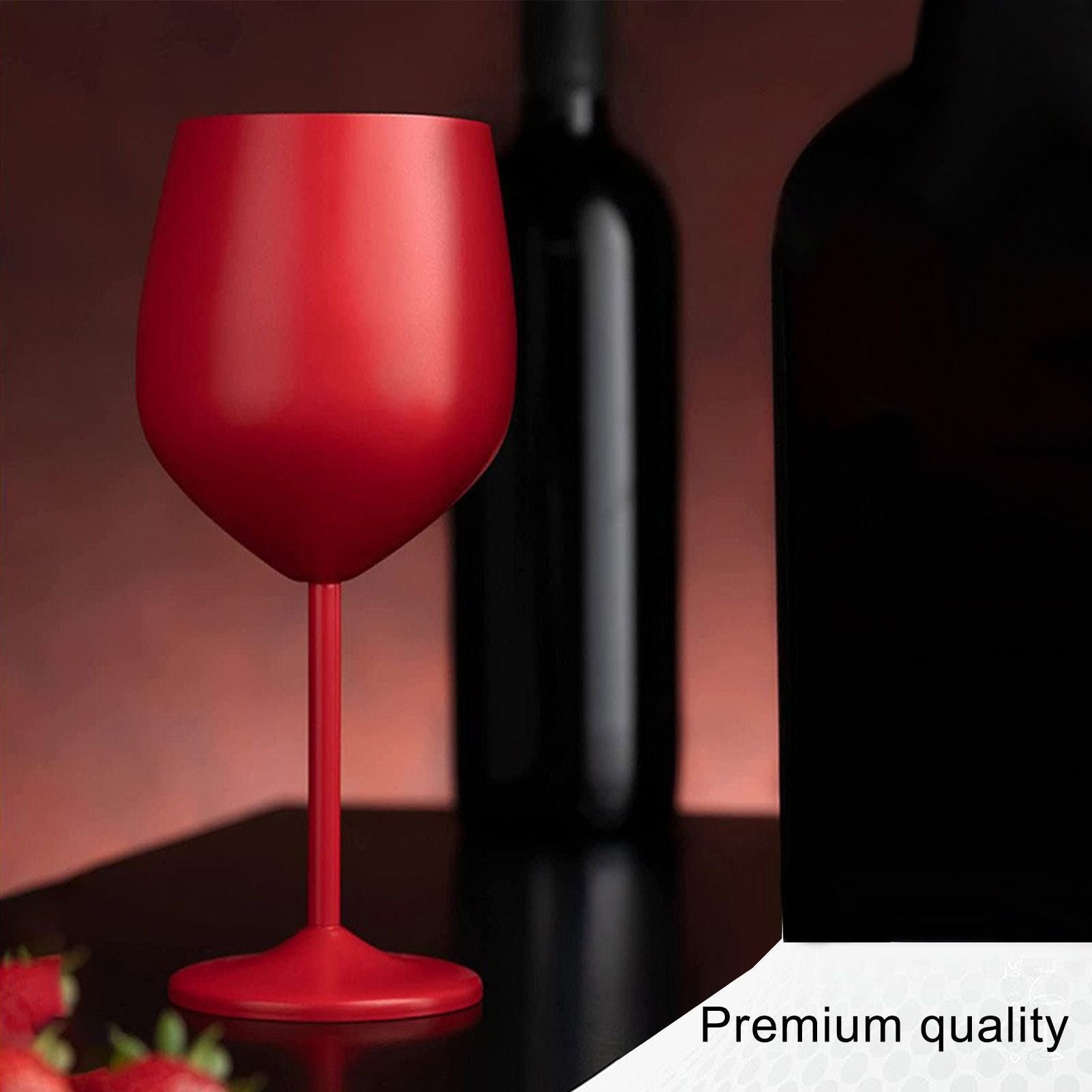 1 PCS 18oz Stainless Steel Matte Wine Glasses Red - Image 2