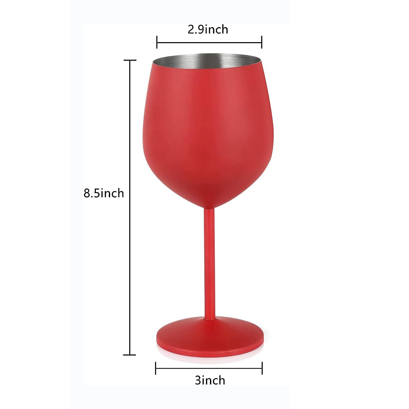 1 PCS 18oz Stainless Steel Matte Wine Glasses Red - Image 7