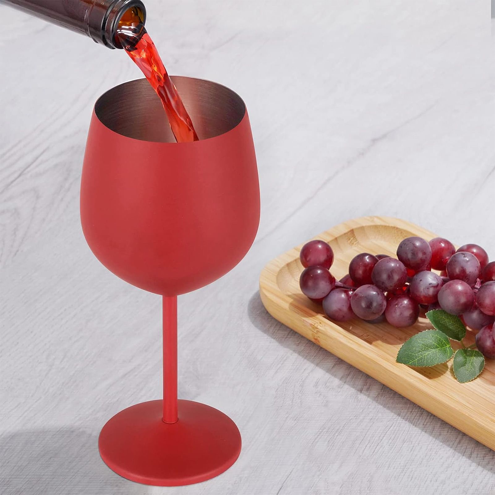 1 PCS 18oz Stainless Steel Matte Wine Glasses Red - Image 8