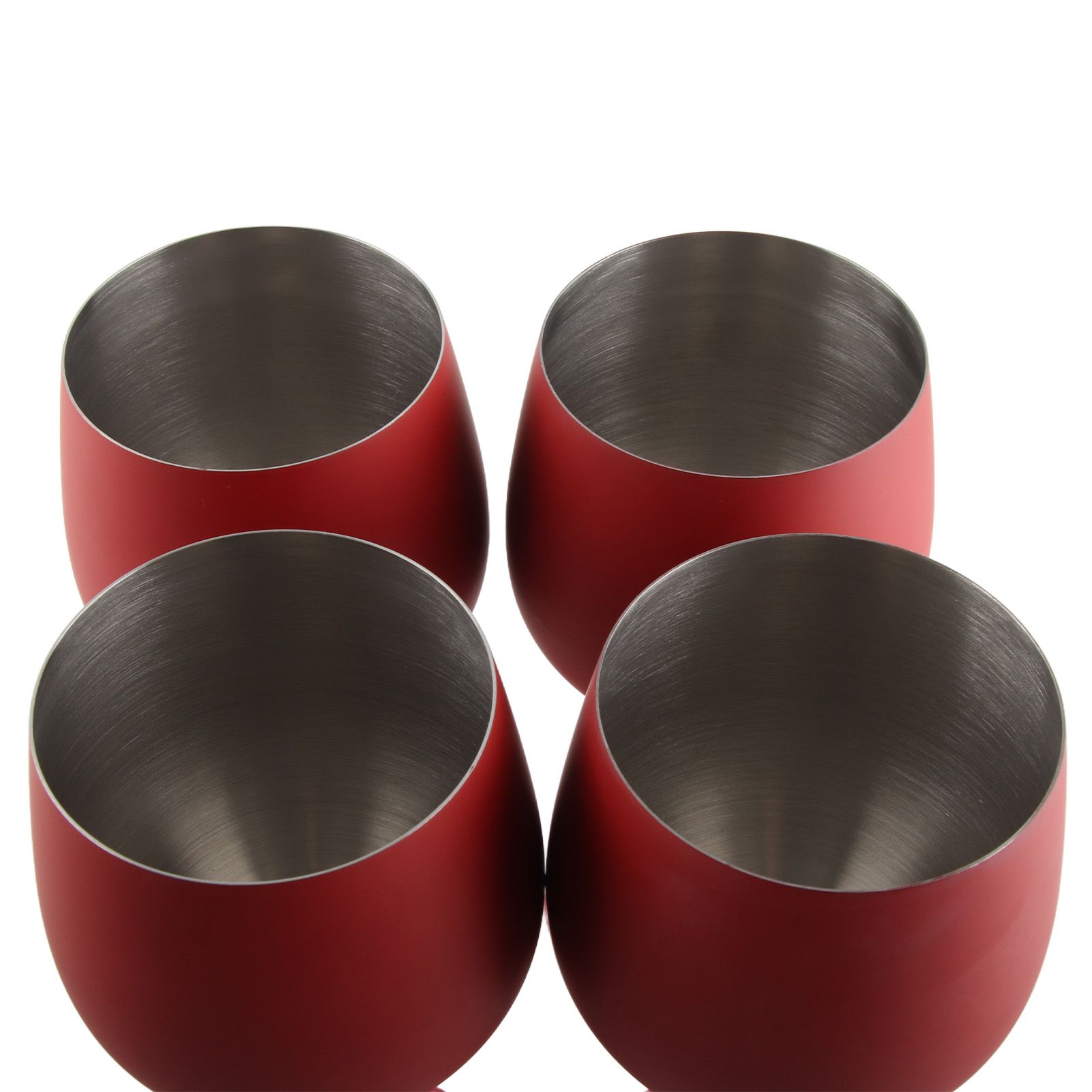 4 PCS 18oz Stainless Steel Matte Wine Glasses Red - Image 2