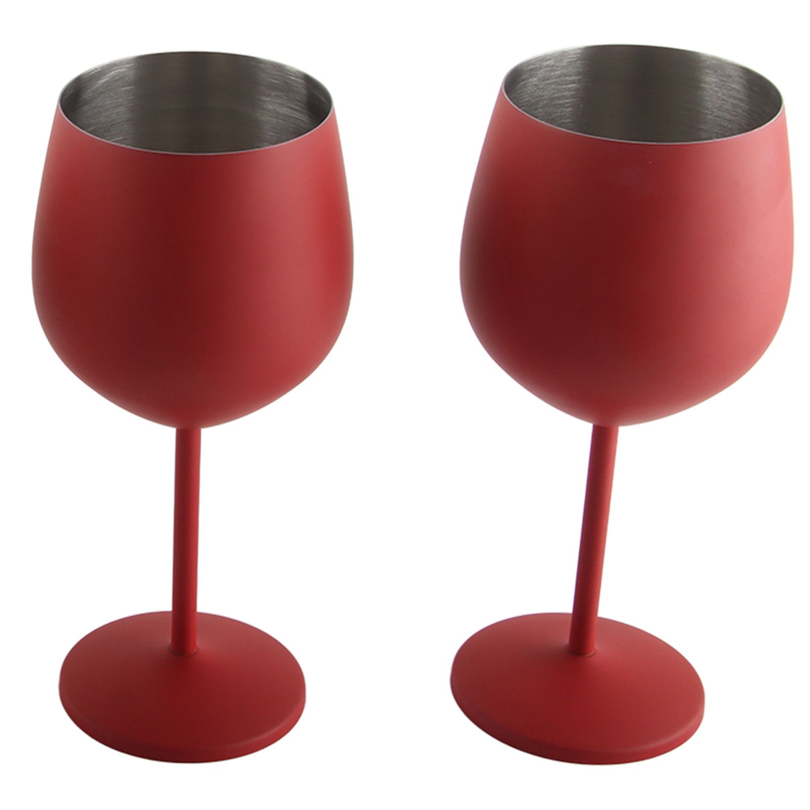 4 PCS 18oz Stainless Steel Matte Wine Glasses Red - Image 4