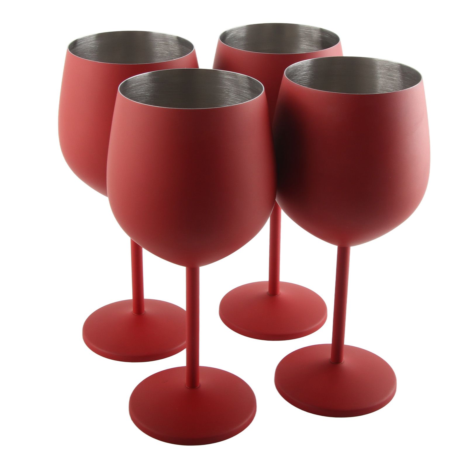 4 PCS 18oz Stainless Steel Matte Wine Glasses Red - Image 5