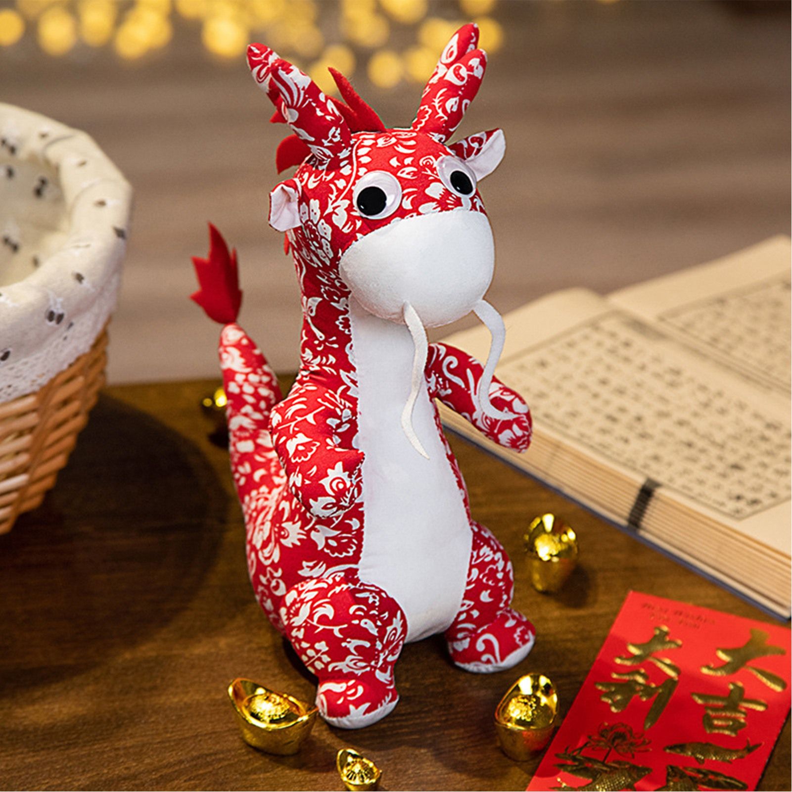New Year Dragon Mascot Simulation Dragon Doll Zodiac Dragon Plush Toy - Image 3