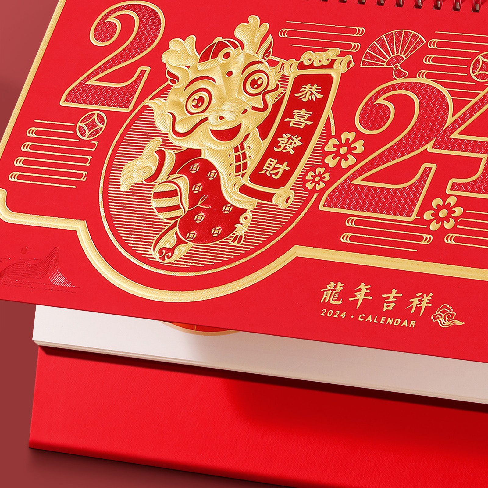 Dragon Year Desk Calendar Freestanding Flip Calendar Chinese New Year Calendar Monthly Desktop Calendar Year of The Dragon Calendar for Home Office - Image 7