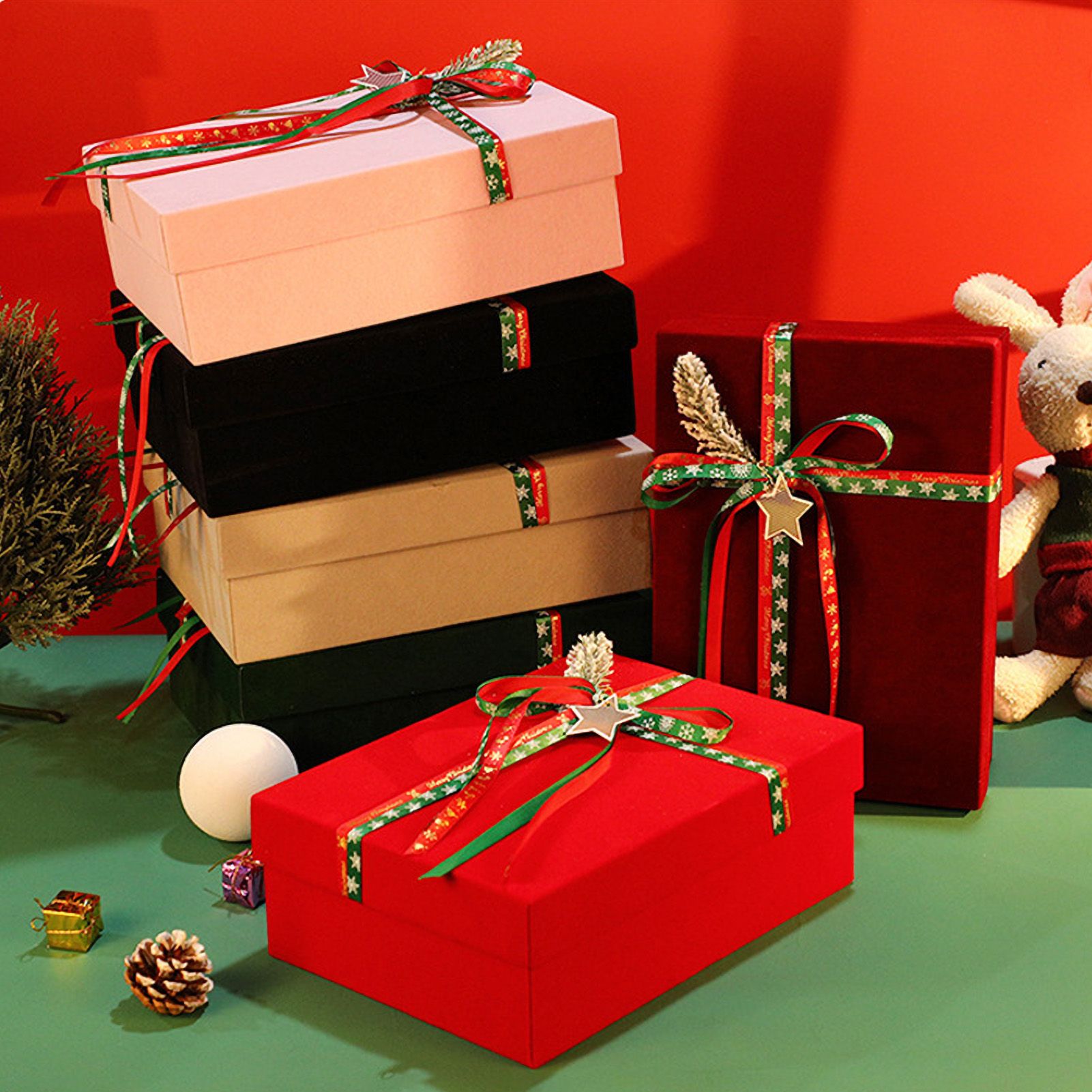 Red Velvet New Year's Gift Box Christmas Eve Apple Decoration - Image 3