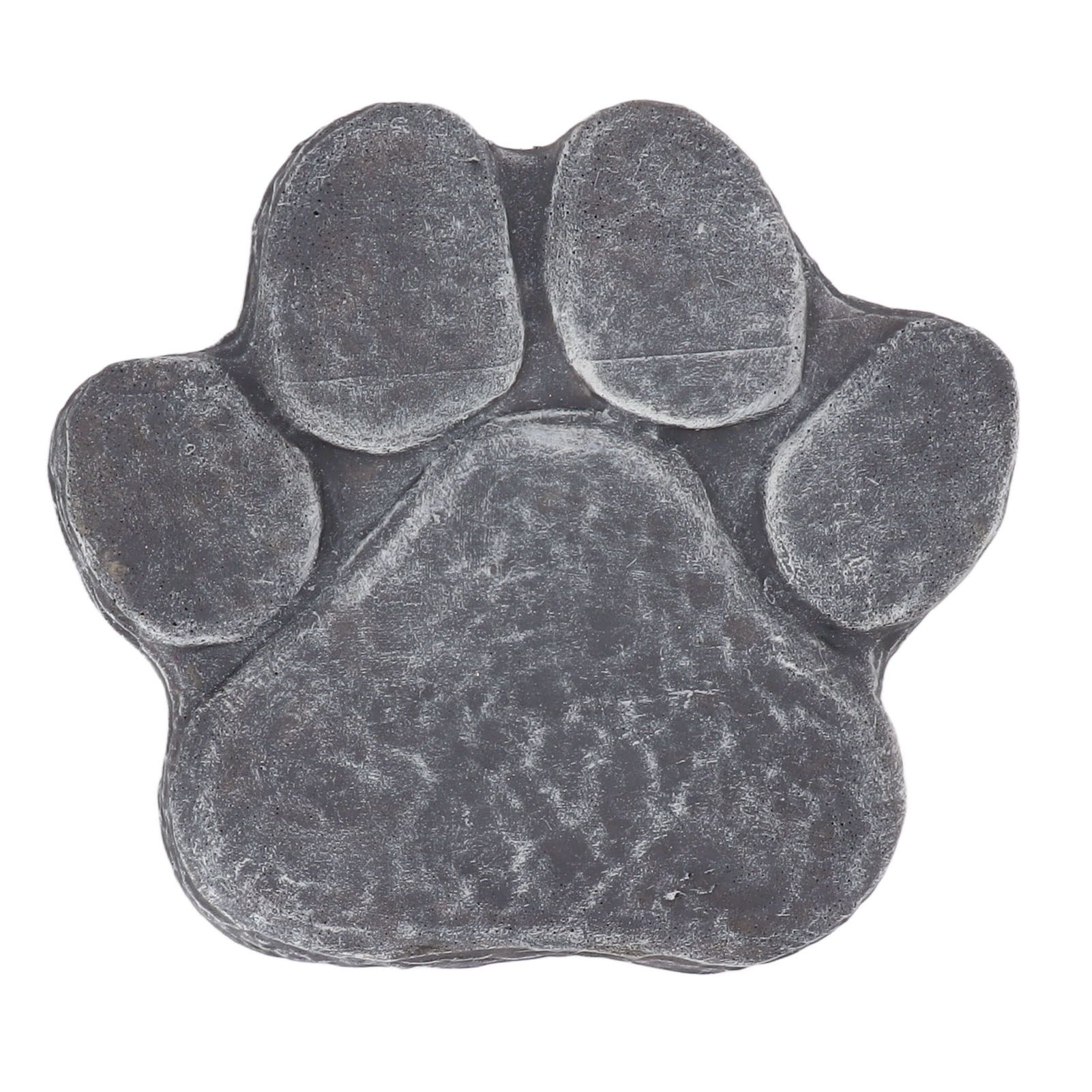 Dog Pawprint Memorial Stone DIY Lettering Dog Grave Marker Pet Monument for Outdoor Lawn Patio Rock Grey - Image 1
