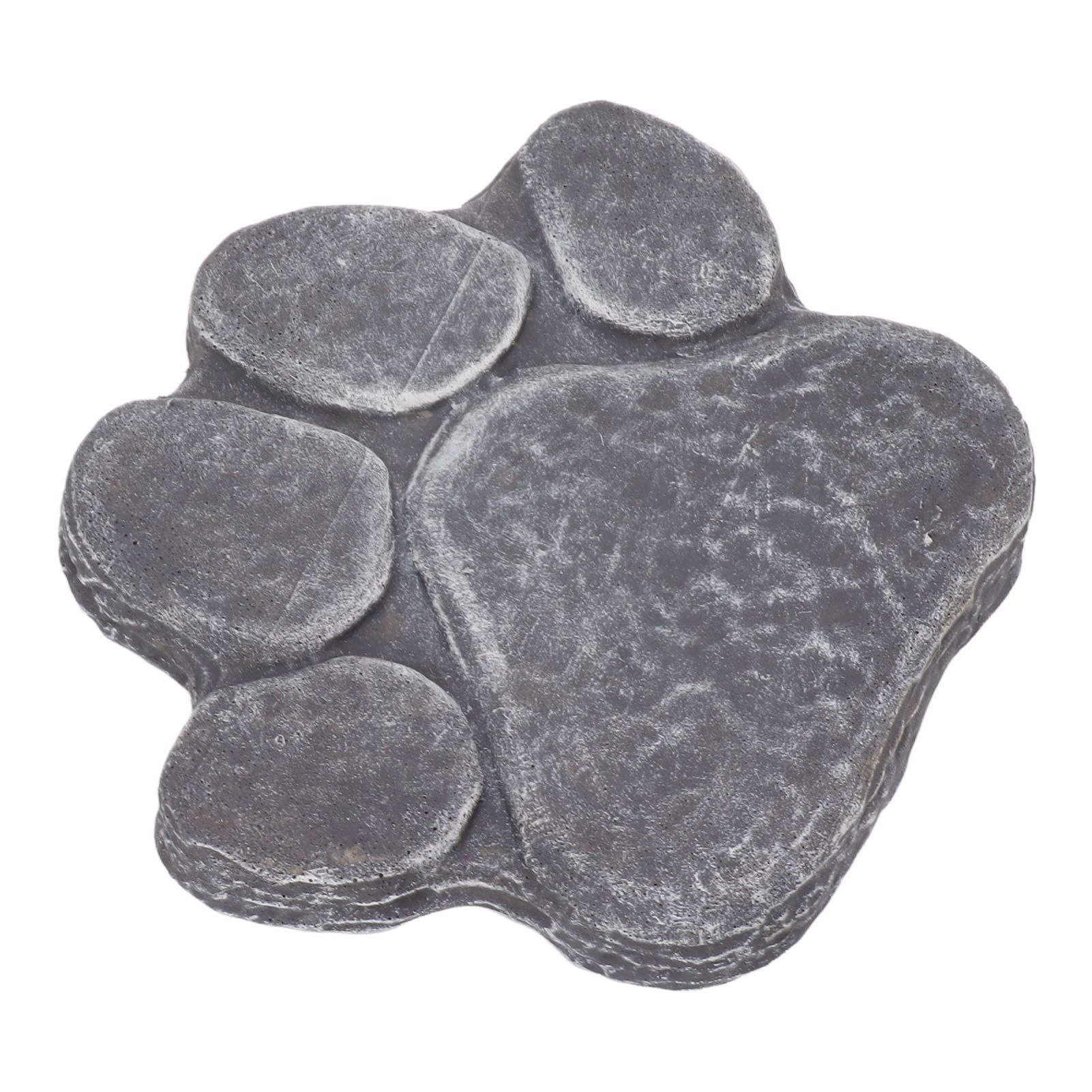 Dog Pawprint Memorial Stone DIY Lettering Dog Grave Marker Pet Monument for Outdoor Lawn Patio Rock Grey - Image 2