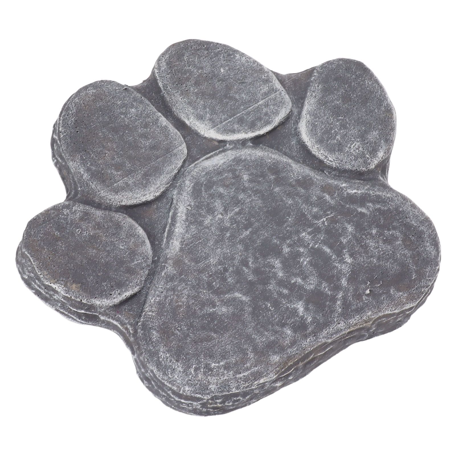 Dog Pawprint Memorial Stone DIY Lettering Dog Grave Marker Pet Monument for Outdoor Lawn Patio Rock Grey - Image 3