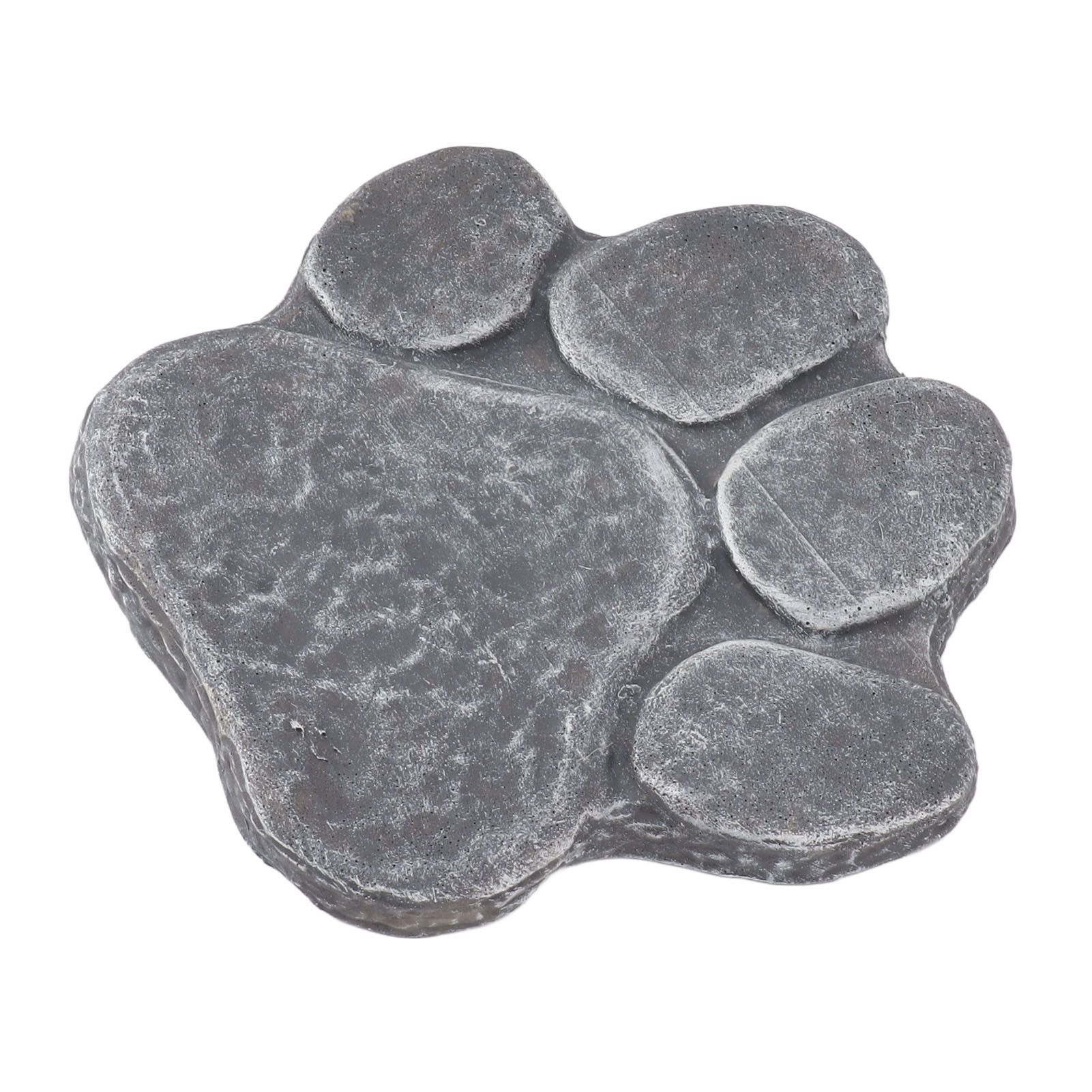 Dog Pawprint Memorial Stone DIY Lettering Dog Grave Marker Pet Monument for Outdoor Lawn Patio Rock Grey - Image 4