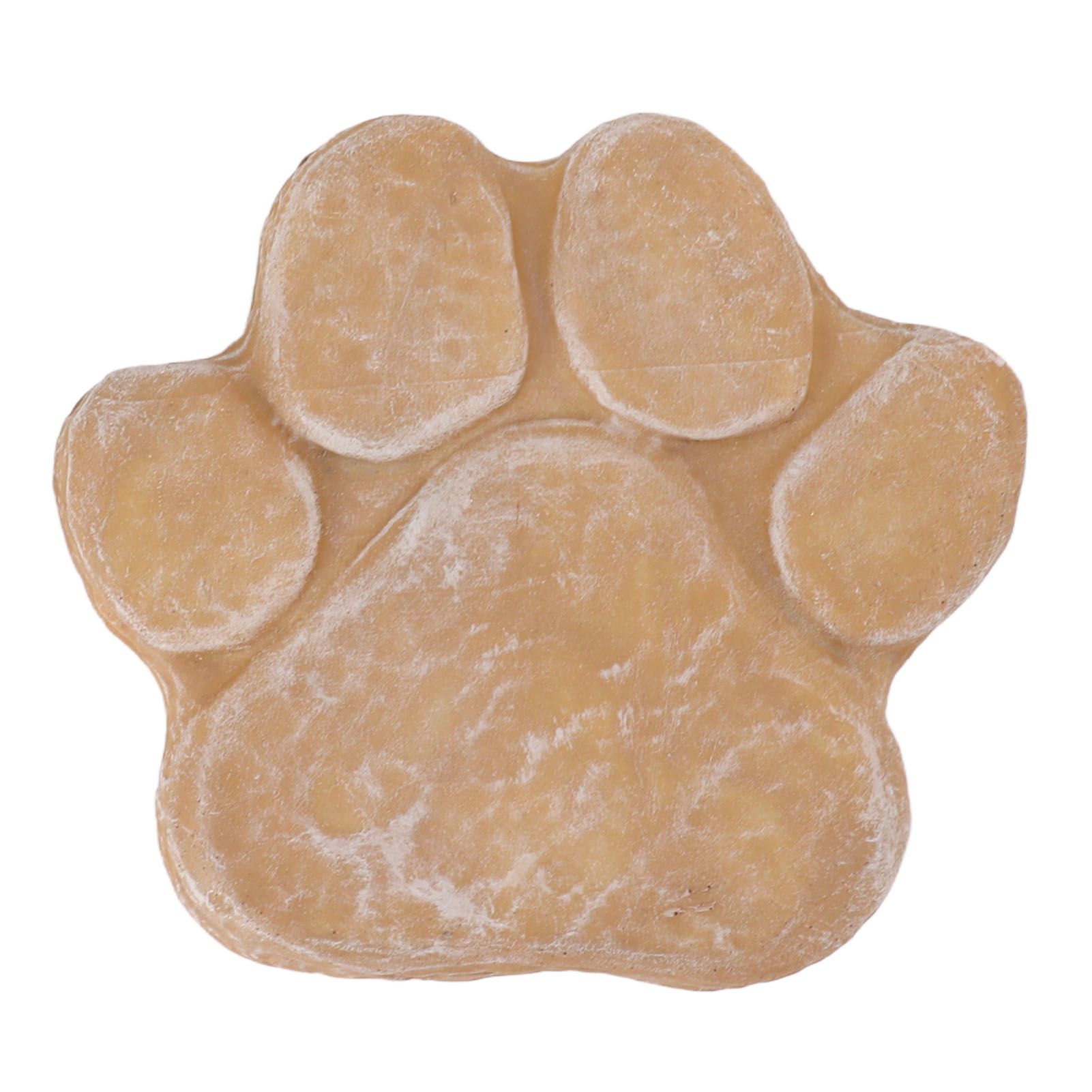 Dog Pawprint Memorial Stone DIY Lettering Dog Grave Marker Pet Monument for Outdoor Lawn Patio Sandy Yellow - Image 1
