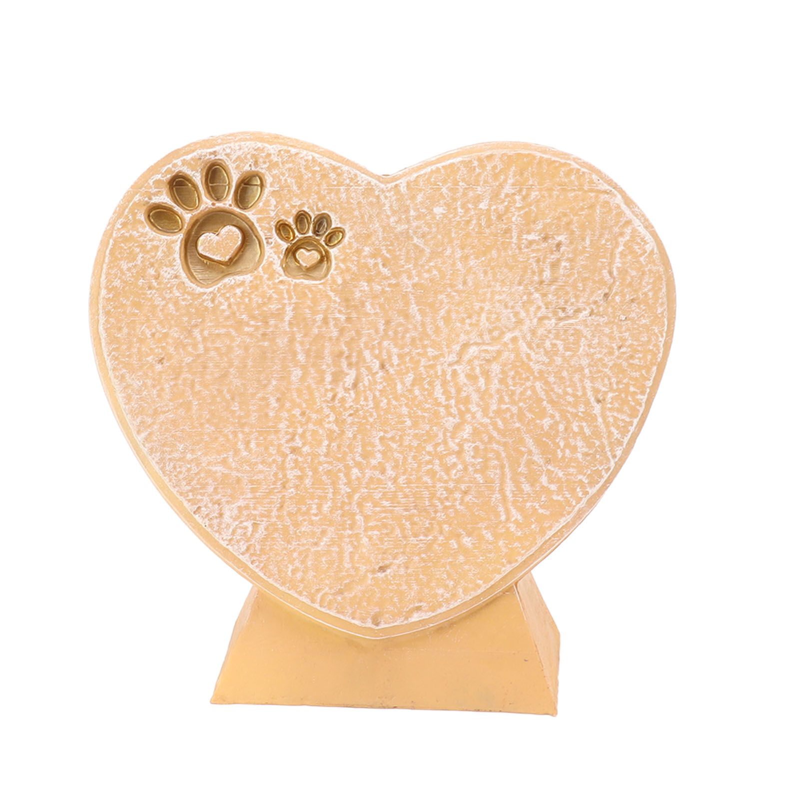 Heart Shaped Animal Tombstone DIY Resin Dog Pet Memorial Stone Outdoor Courtyard Decoration Ornaments Standing Sandy Yellow - Image 1