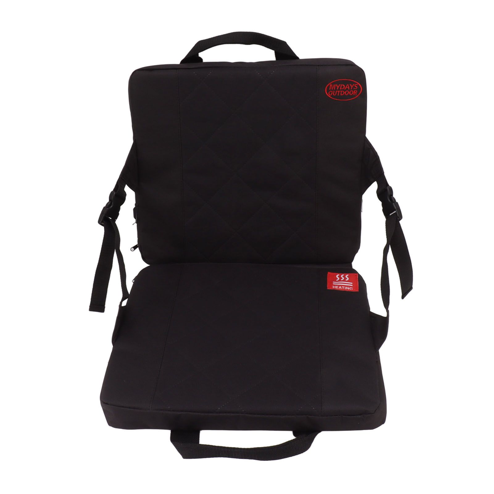 Portable Heating Pad Heated Stadium Cushion for Office Outdoor Camping Black - Image 1