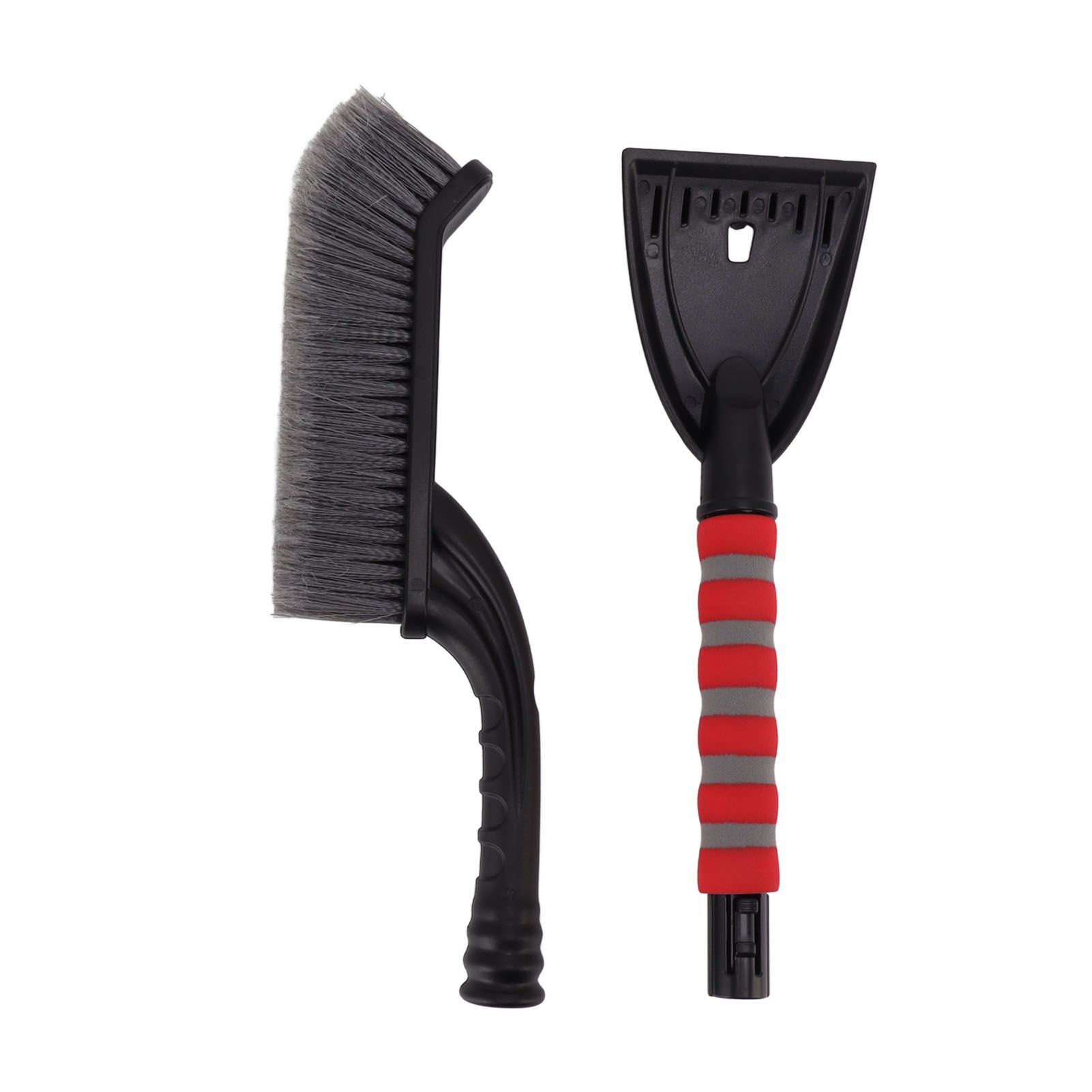 Snow Brush Detachable Ice Scraper Snow Removal Tool with Ergonomic Foam Grip for Cars Trucks Gray Red - Image 1
