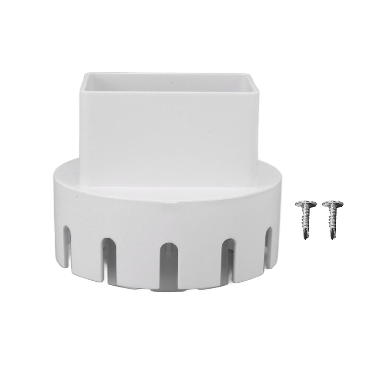 Downspout Adapter Plastic Drain Adapter Replacement Downpipe Converter Connector with Screws White S 2x3in - Image 1