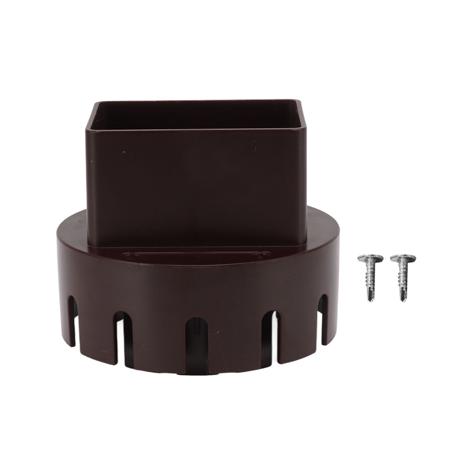 Downspout Adapter Plastic Drain Adapter Replacement Downpipe Converter Connector with Screws Brown S 2x3in - Image 1