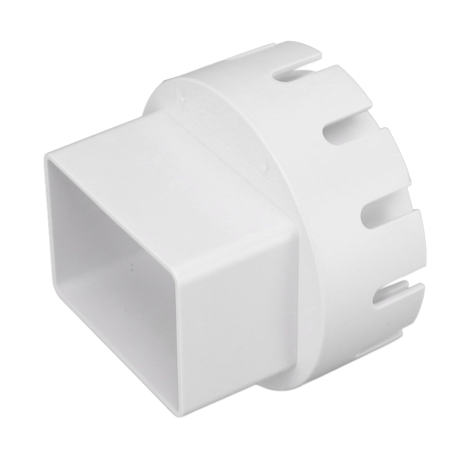 Downspout Adapter Plastic Drain Adapter Replacement Downpipe Converter Connector with Screws White L 3x4in - Image 4