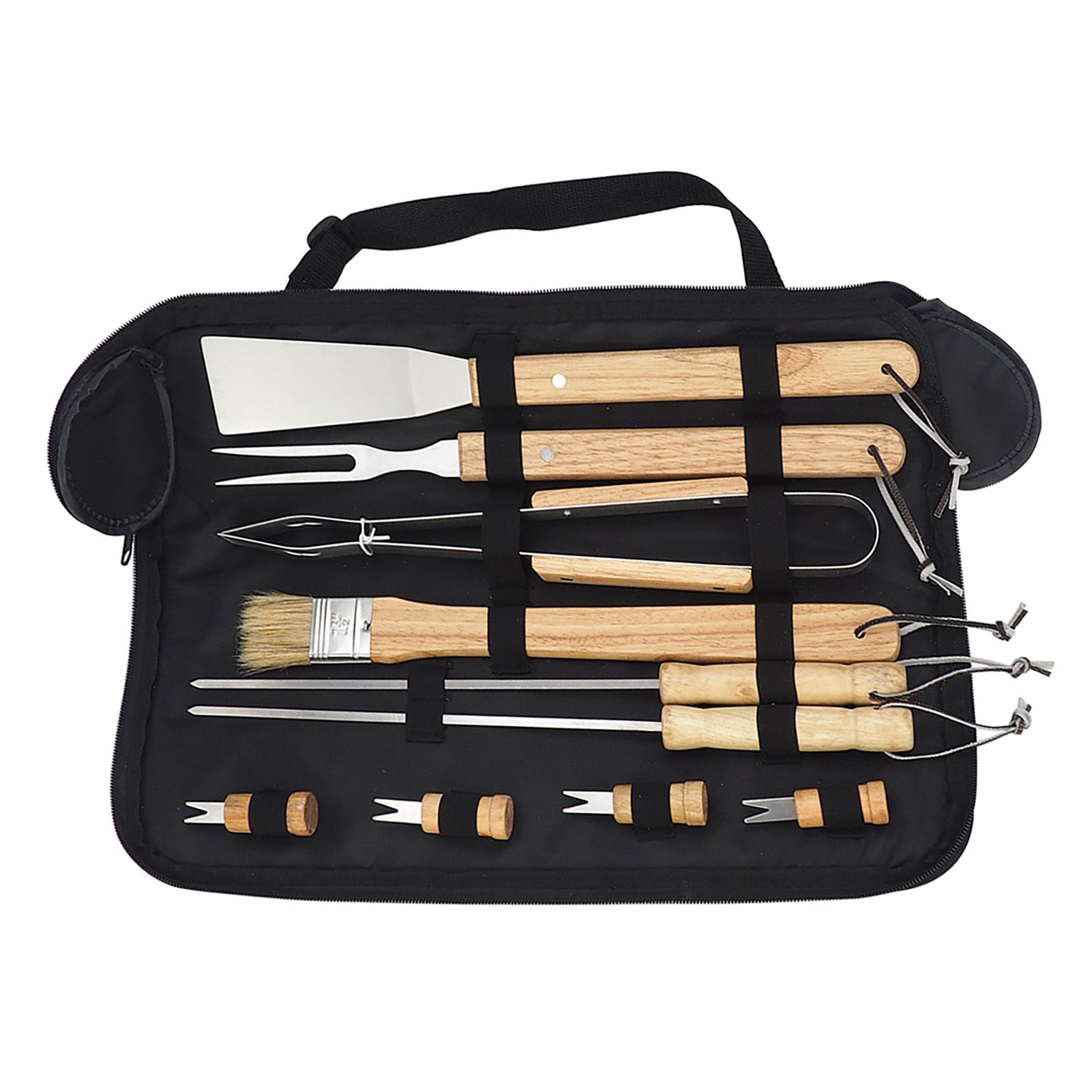 10PCS Grilling Tool Set Stainless Steel with Wood Handle Grill Utensils for Picnic Barbecue - Image 1