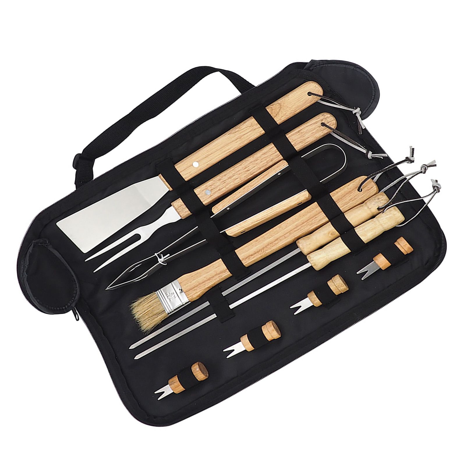 10PCS Grilling Tool Set Stainless Steel with Wood Handle Grill Utensils for Picnic Barbecue - Image 4