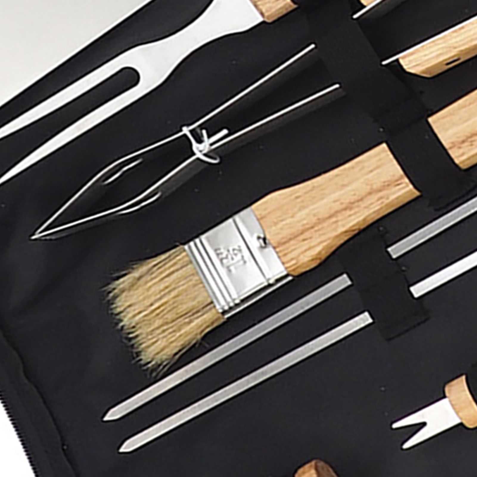 10PCS Grilling Tool Set Stainless Steel with Wood Handle Grill Utensils for Picnic Barbecue - Image 7