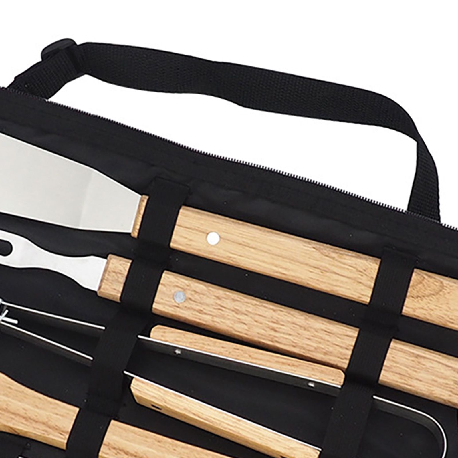 10PCS Grilling Tool Set Stainless Steel with Wood Handle Grill Utensils for Picnic Barbecue - Image 8
