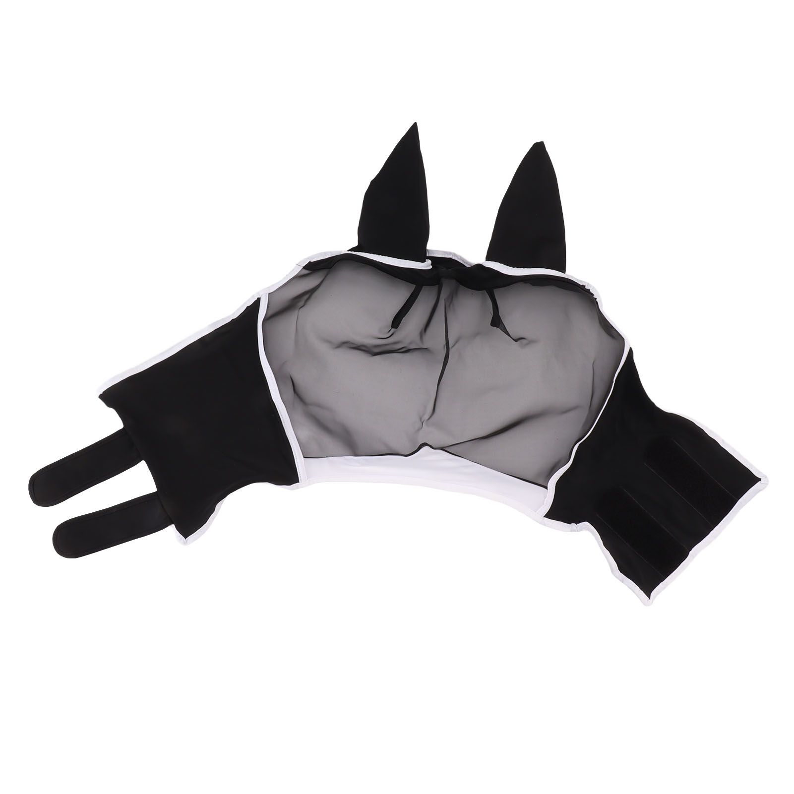 Horse Fly Mask All Round Mesh Breathable Fly Mask Elastic UV Protection Horse Face Mask with Ears Black L 45x54cm / 17.7x21.3in - Image 2
