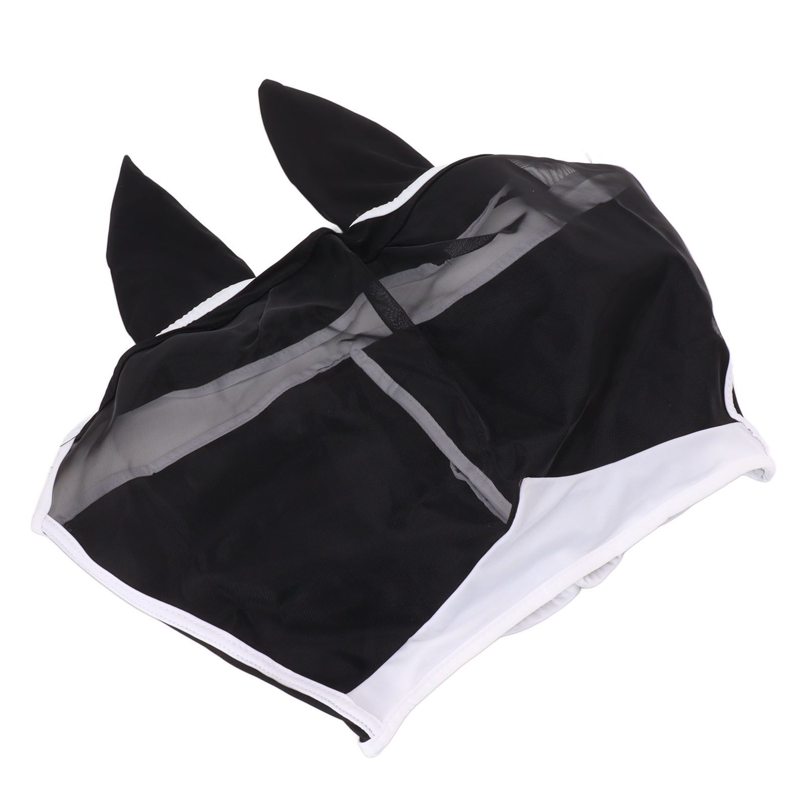 Horse Fly Mask All Round Mesh Breathable Fly Mask Elastic UV Protection Horse Face Mask with Ears Black L 45x54cm / 17.7x21.3in - Image 5