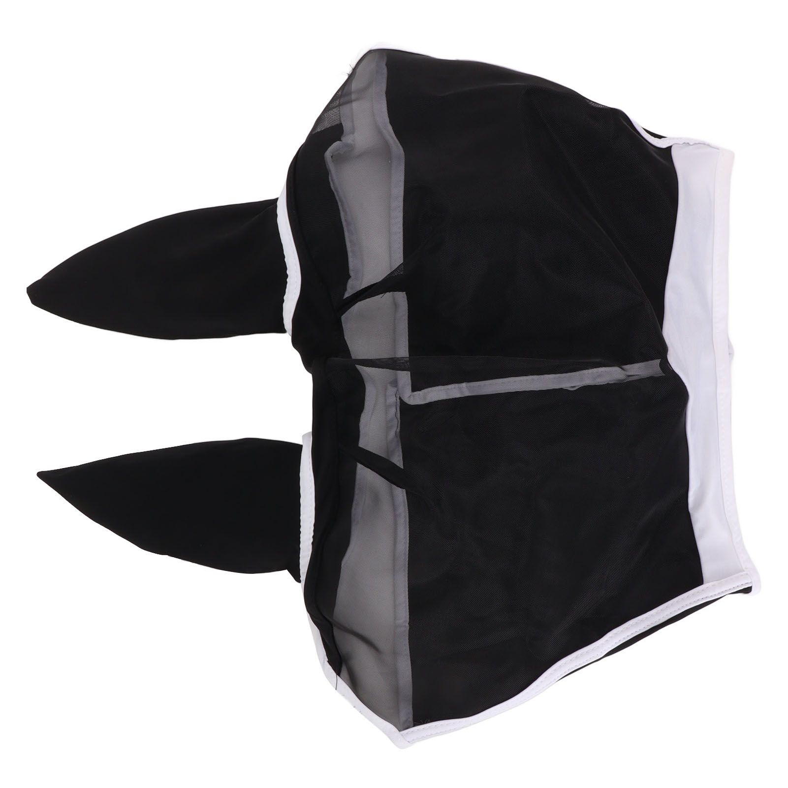 Horse Fly Mask All Round Mesh Breathable Fly Mask Elastic UV Protection Horse Face Mask with Ears Black L 45x54cm / 17.7x21.3in - Image 8