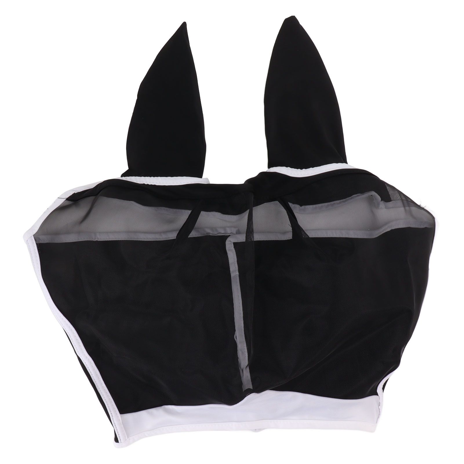 Horse Fly Mask All Round Mesh Breathable Fly Mask Elastic UV Protection Horse Face Mask with Ears Black S 42x35cm / 16.5x13.8in - Image 1