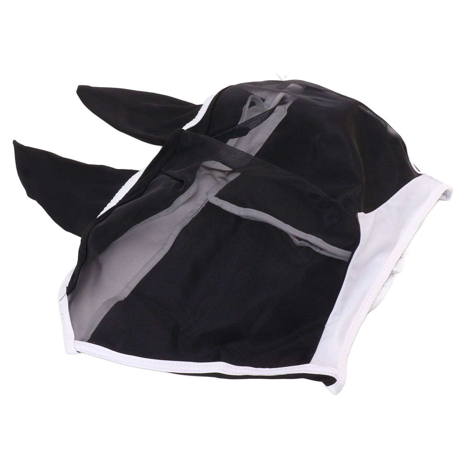 Horse Fly Mask All Round Mesh Breathable Fly Mask Elastic UV Protection Horse Face Mask with Ears Black S 42x35cm / 16.5x13.8in - Image 4