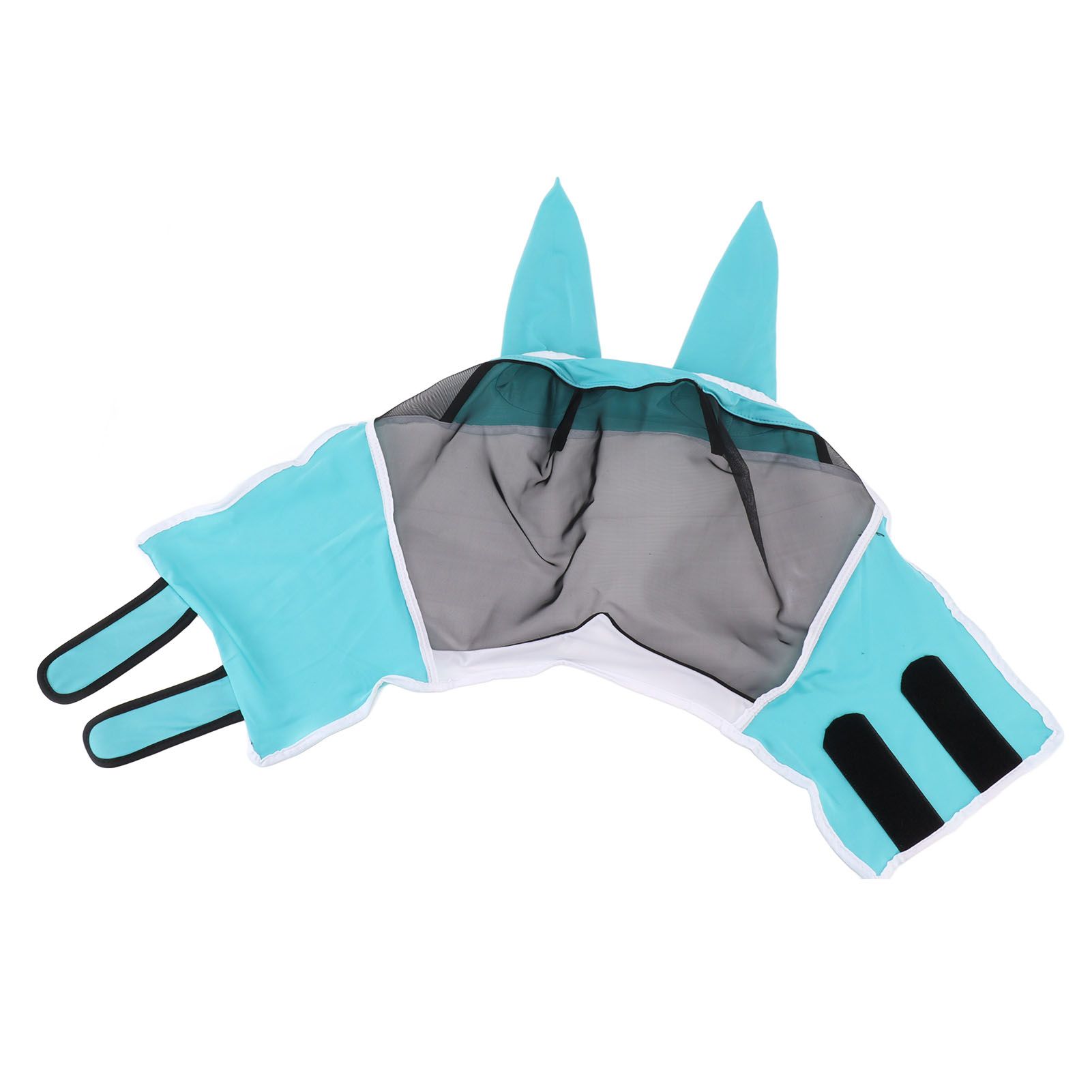 Horse Fly Mask All Round Mesh Breathable Fly Mask Elastic UV Protection Horse Face Mask with Ears Blue L 45x54cm / 17.7x21.3in - Image 2