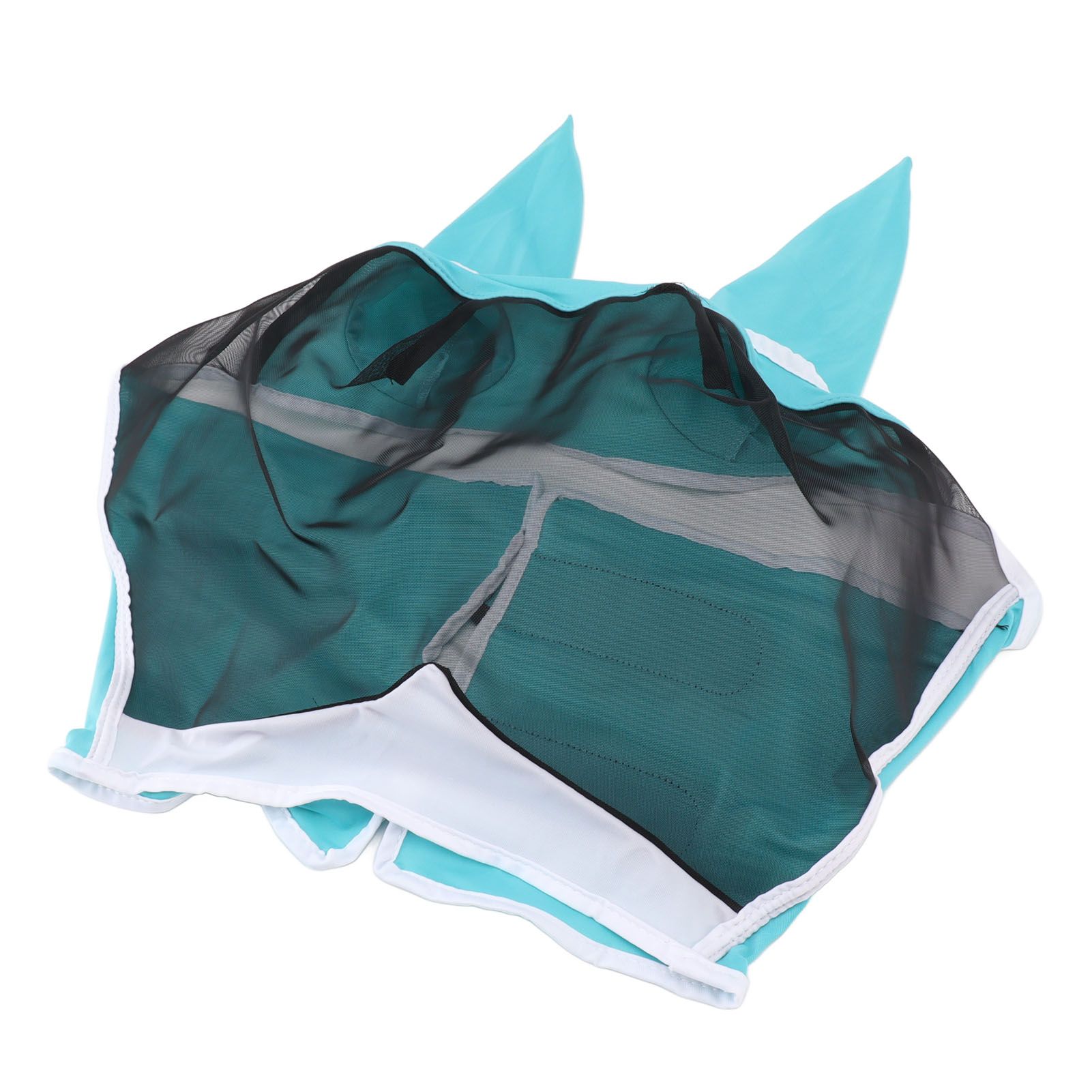 Horse Fly Mask All Round Mesh Breathable Fly Mask Elastic UV Protection Horse Face Mask with Ears Blue L 45x54cm / 17.7x21.3in - Image 7