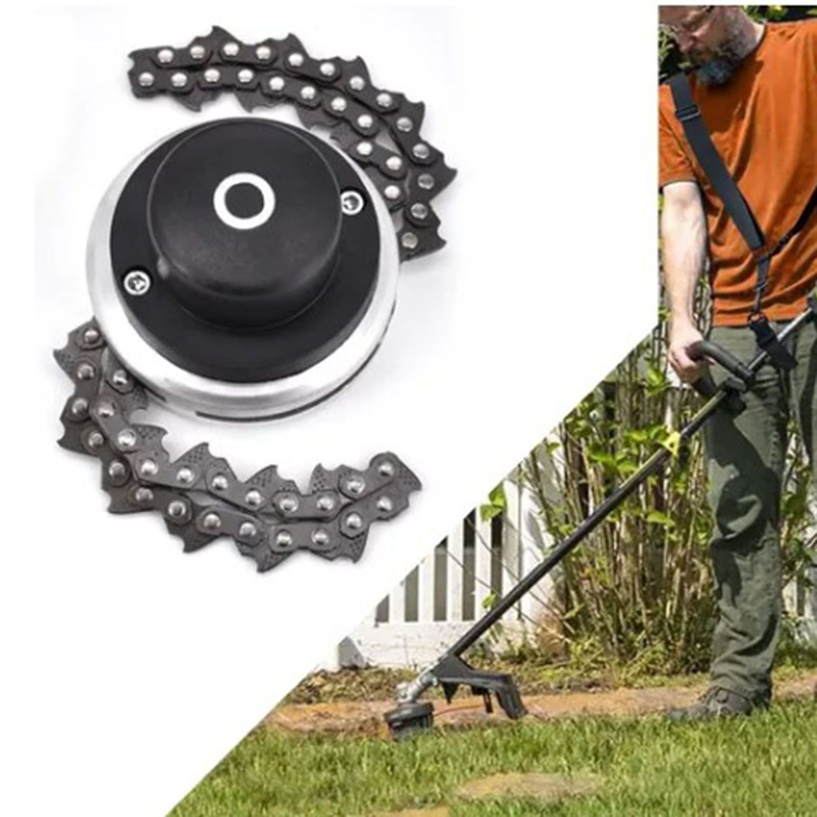 Chain Trimmer Head Grass Cutter Head Replacement Manganese Steel Lawn Mower Head 1in Hole - Image 5