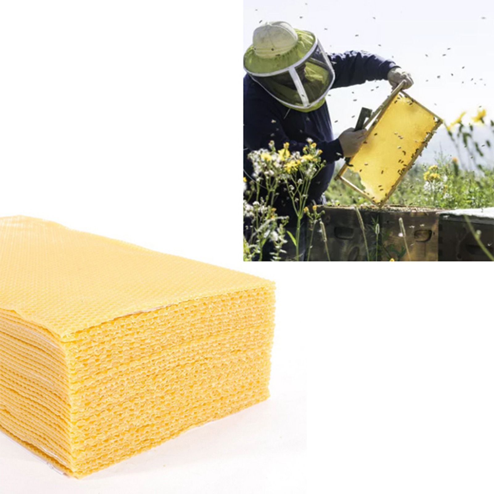 10Pcs Beeswax Sheets for Candle Making Natural Beeswax Honeycomb Foundation Sheets for Kids Adults - Image 2