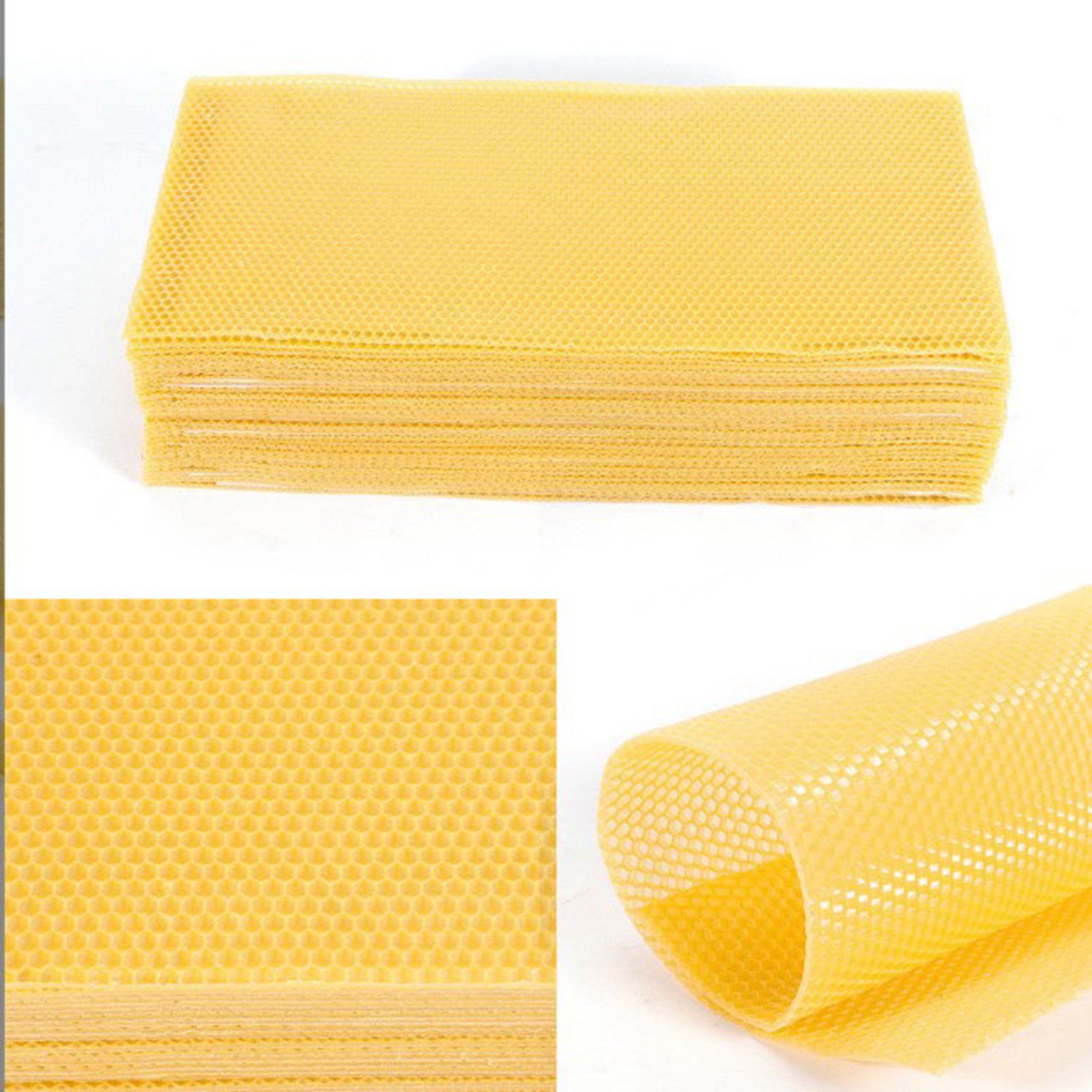 10Pcs Beeswax Sheets for Candle Making Natural Beeswax Honeycomb Foundation Sheets for Kids Adults - Image 4