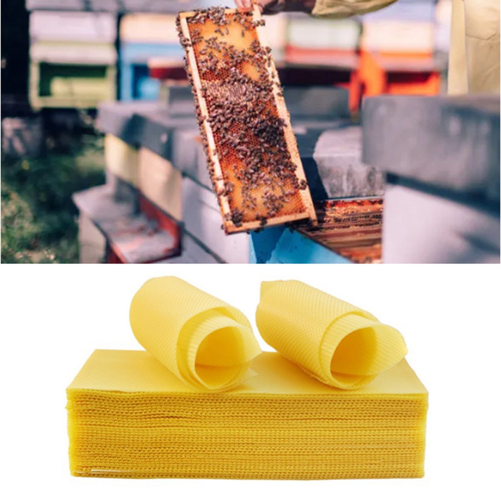 10Pcs Beeswax Sheets for Candle Making Natural Beeswax Honeycomb Foundation Sheets for Kids Adults - Image 5